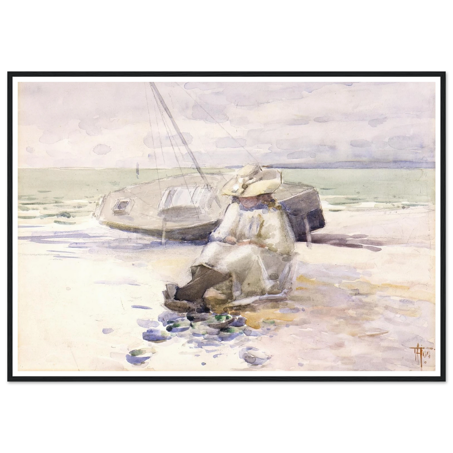 Girl on the beach (1900) Art Print | Frances Hodgkins-Quipham Collections