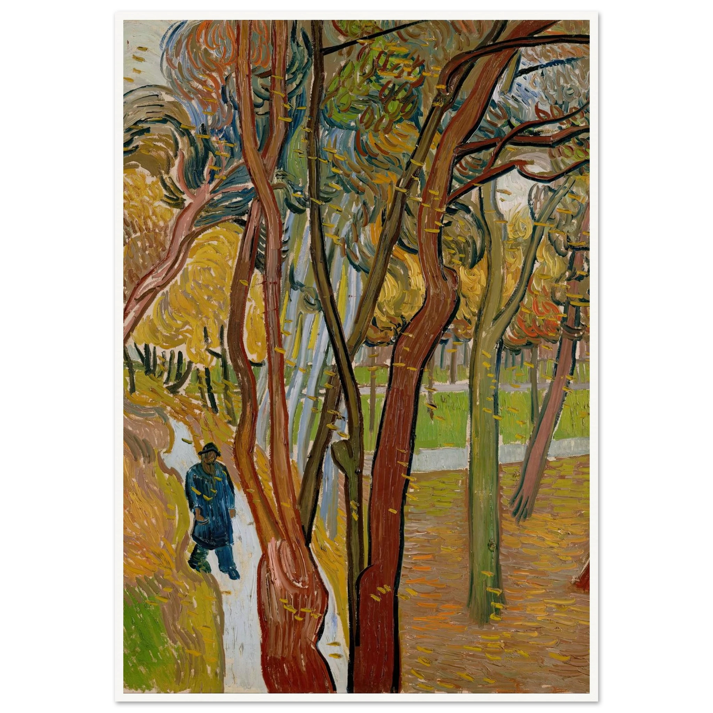 The garden of Saint Paul’s Hospital (`The fall of the leaves’) Art Print | Vincent van Gogh-Quipham Collections
