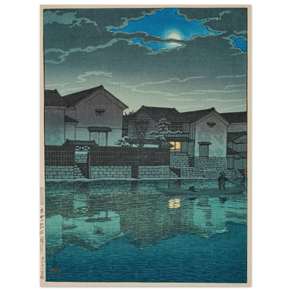 Izumo Matsue, oborozuki (Hazy moon at Matsue in Izumo) (1924) Art Print | Kawase Hasui-Quipham Collections