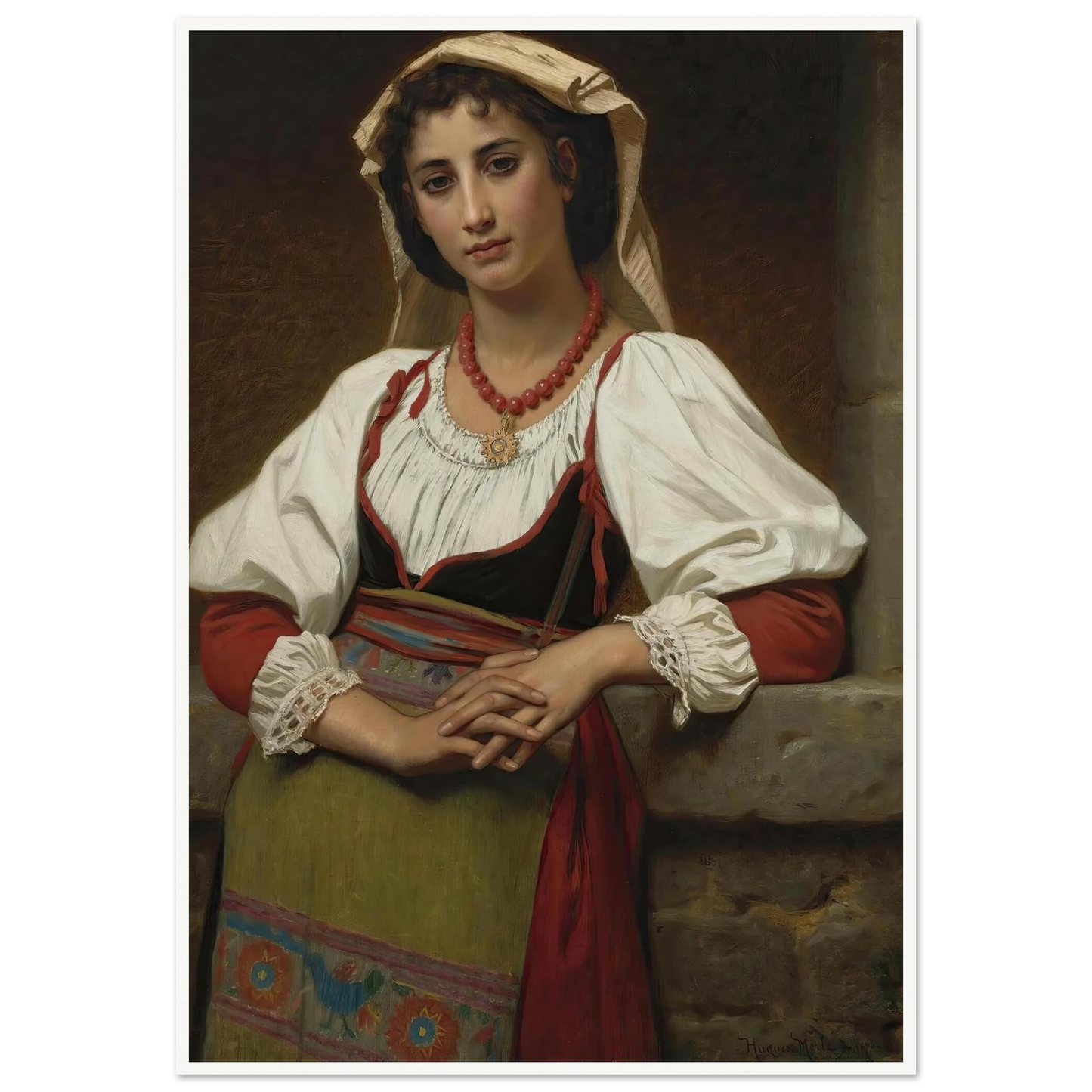 The Neapolitan Girl (1876) Art Print | Hugues Merle-Quipham Collections