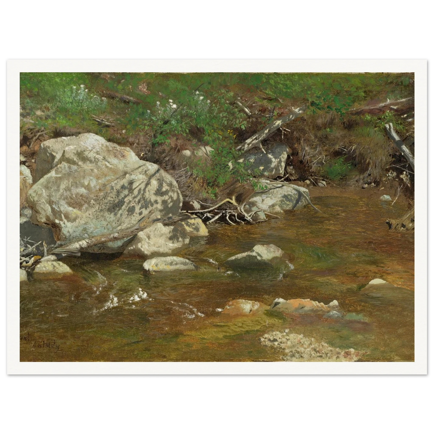 Mountain Brook; A Study (between ca. 1863 and 1869) Art Print | Alexander Helwig Wyant-Quipham Collections
