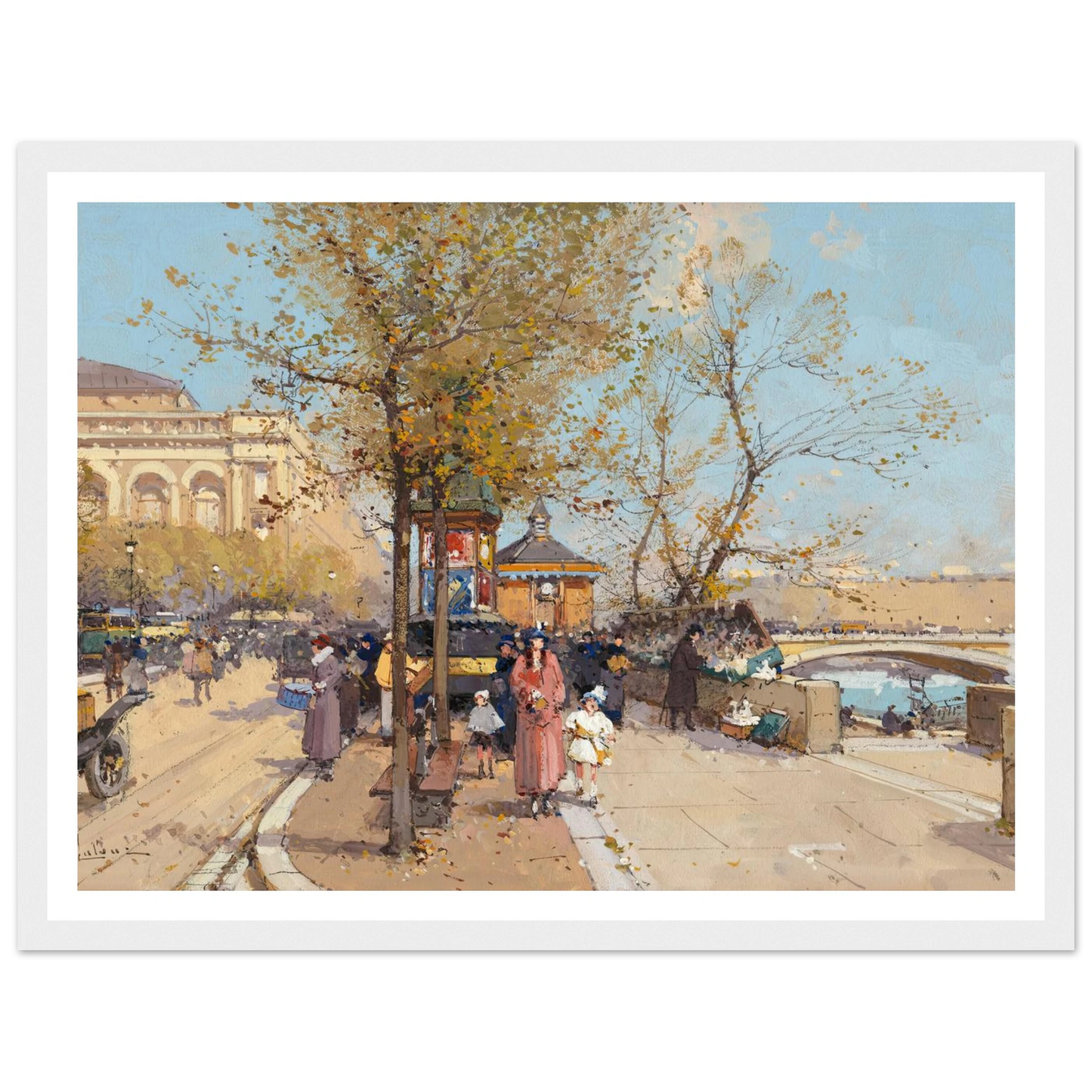 A stroll by the Seine Art Print | Eugene Galien Laloue-Quipham Collections