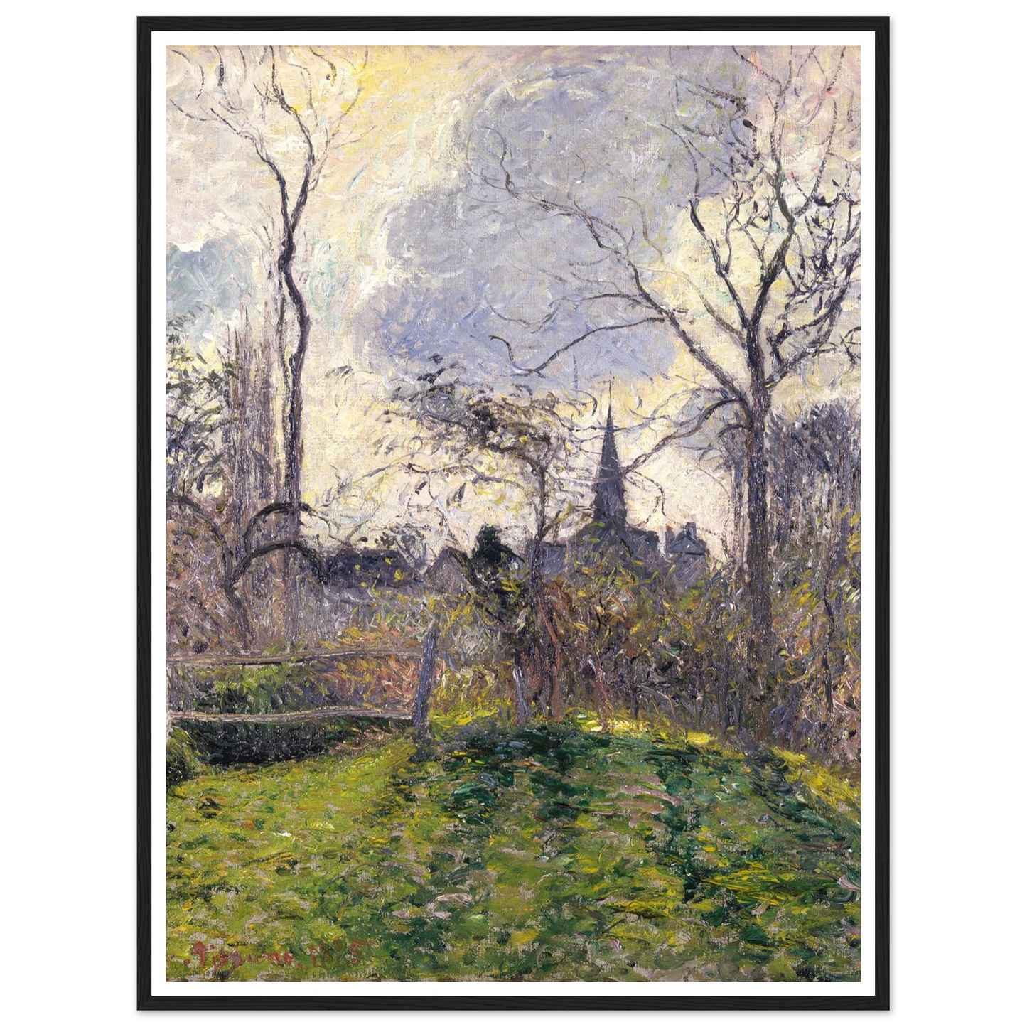The Bell Tower of Bazincourt (1885) Art Print | Camille Pissarro-Quipham Collections