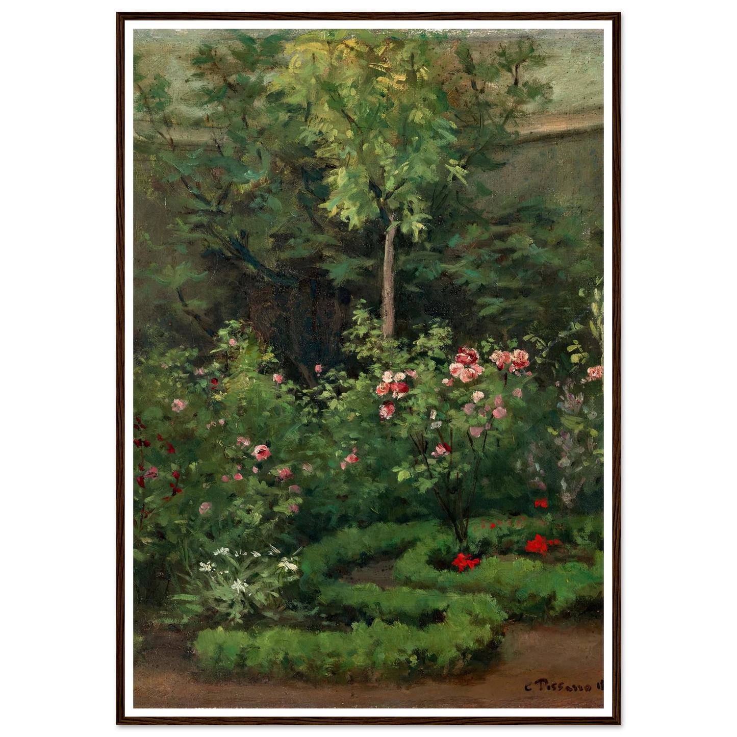 A Rose Garden (1862) Art Print | Camille Pissarro-Quipham Collections