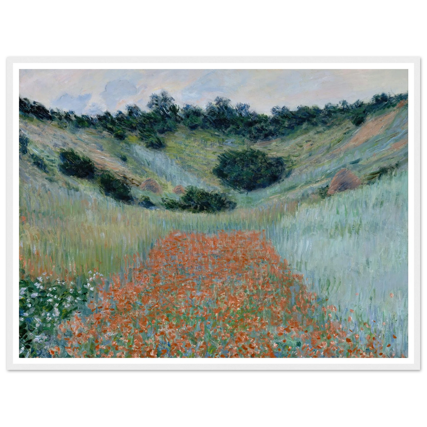 Poppy Field in a Hollow near Giverny (1885) Art Print | Claude Monet-Quipham Collections