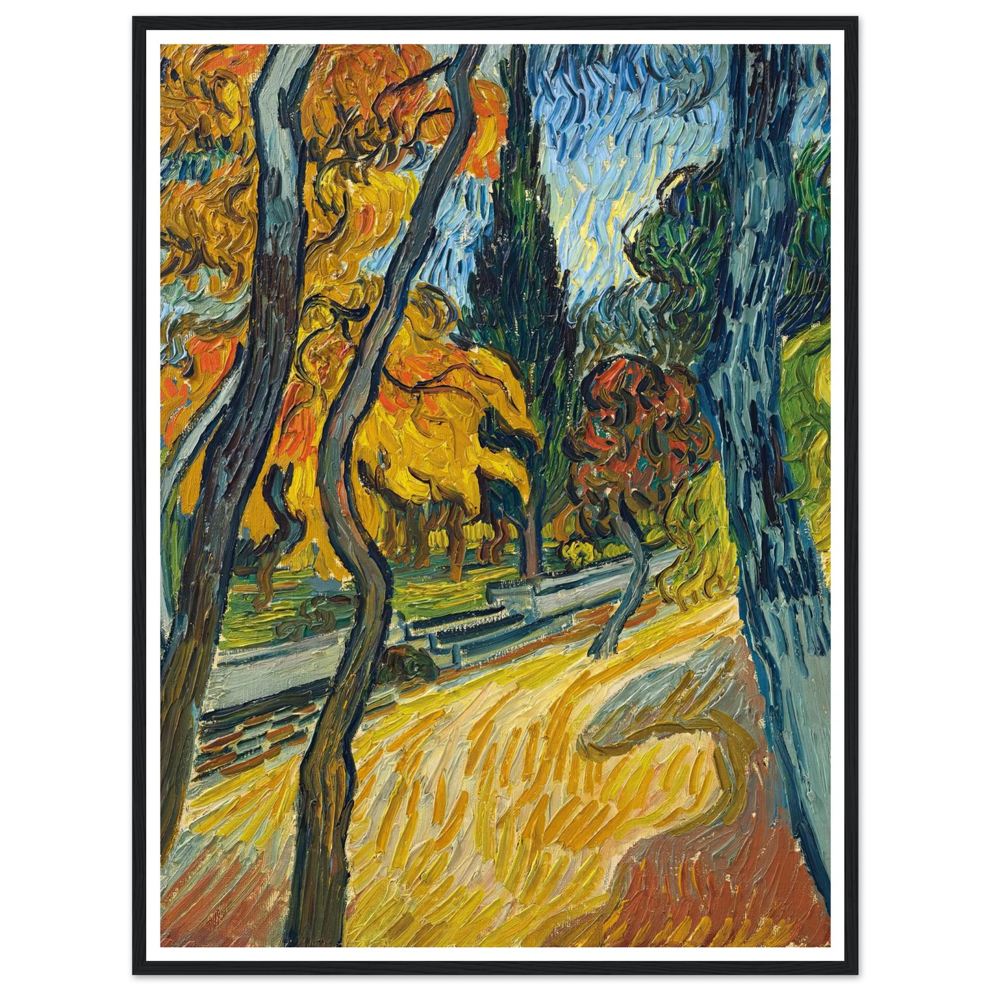 Arbres dans le jardin de l’asile (1889) Art Print | Vincent van Gogh-Quipham Collections