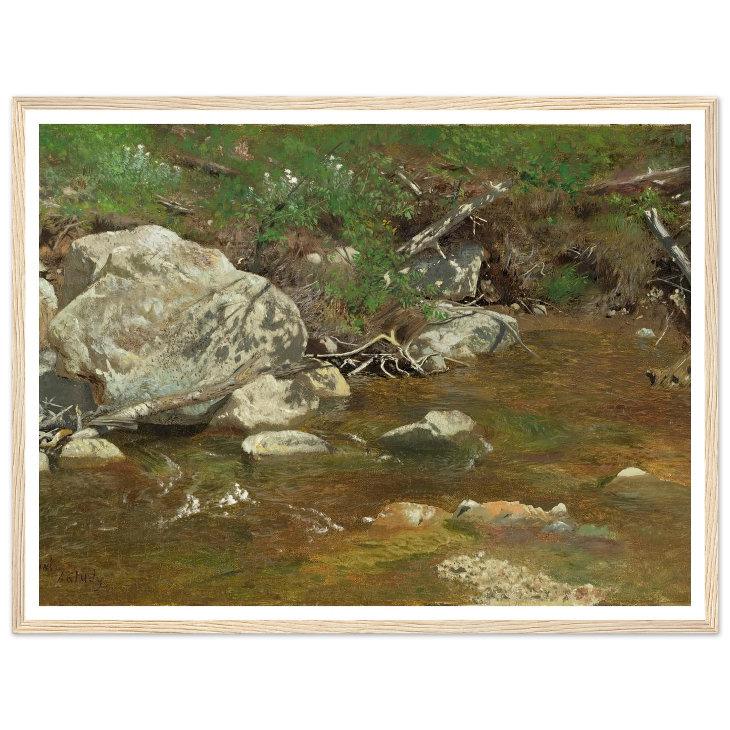 Mountain Brook; A Study (between ca. 1863 and 1869) Art Print | Alexander Helwig Wyant-Quipham Collections