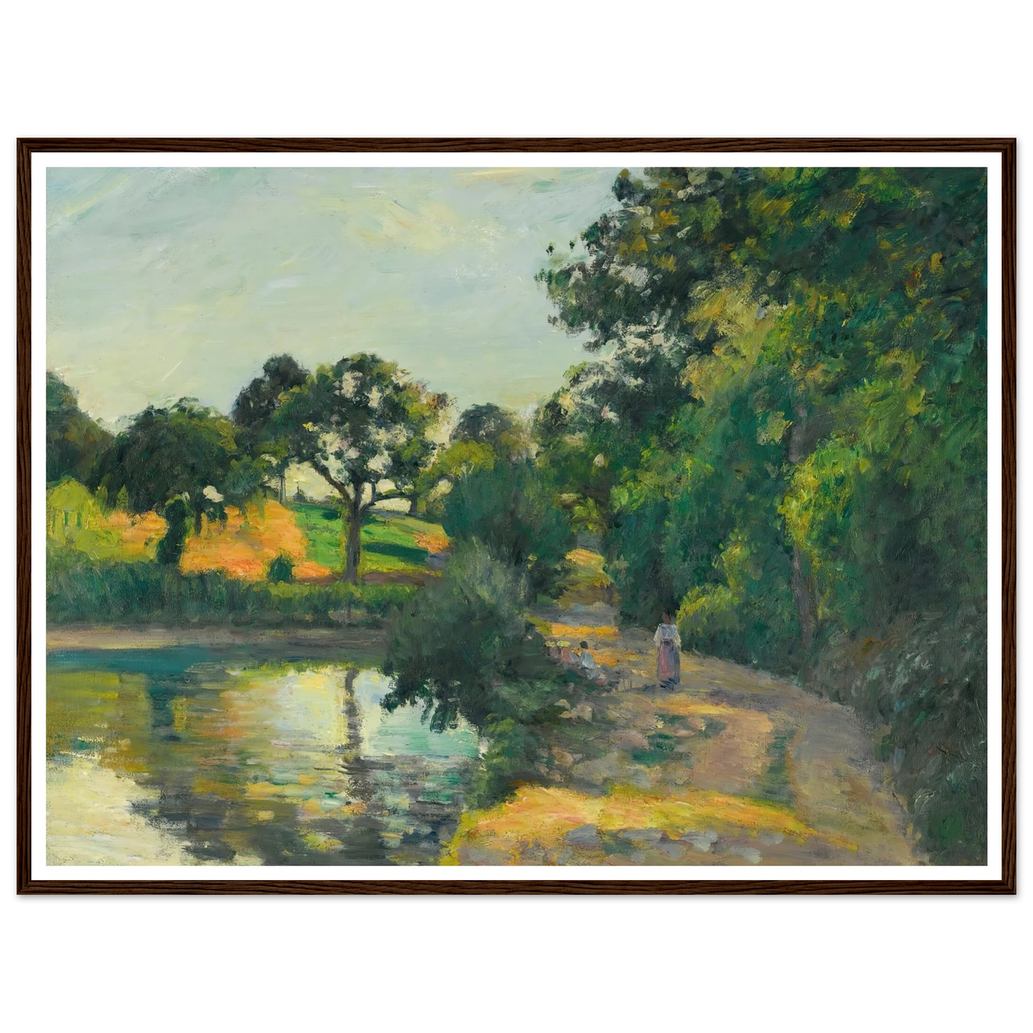 L’étang Au Soleil Couchant, Montfoucault (1874) Art Print | Camille Pissarro-Quipham Collections