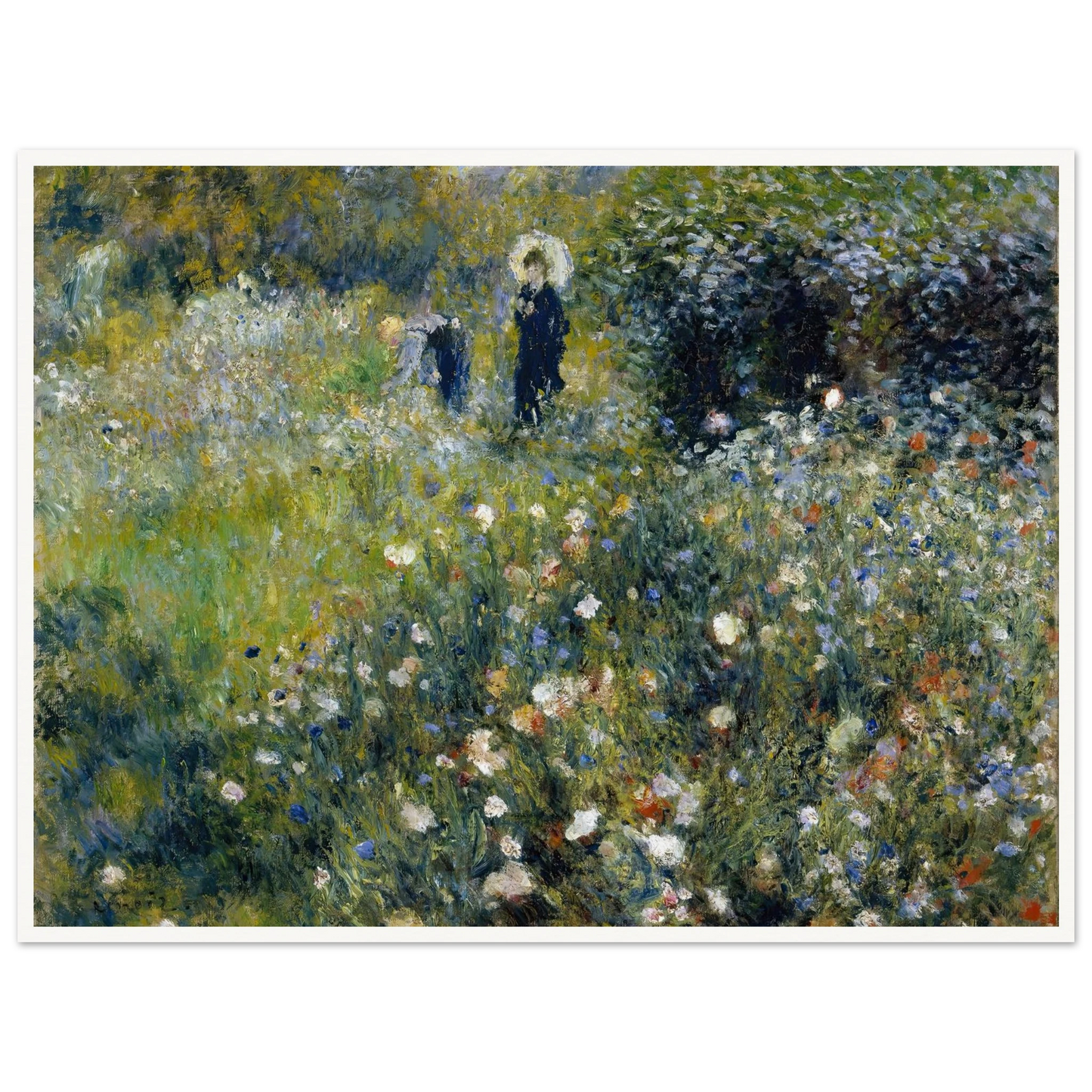Woman with a Parasol in a Garden (1875) Art Print | Pierre Auguste Renoir-Quipham Collections