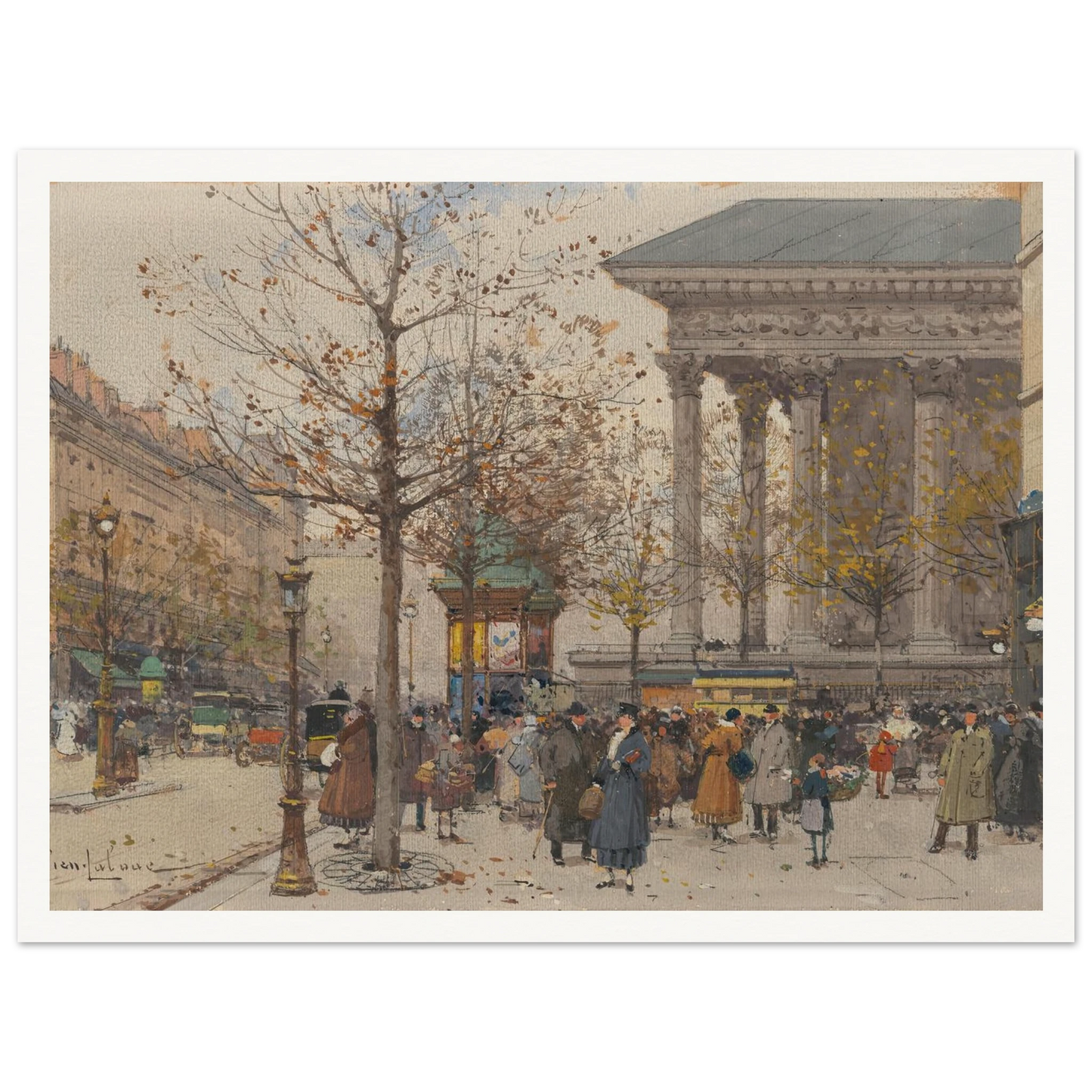 Vue animée de la Madeleine Art Print | Eugene Galien Laloue-Quipham Collections