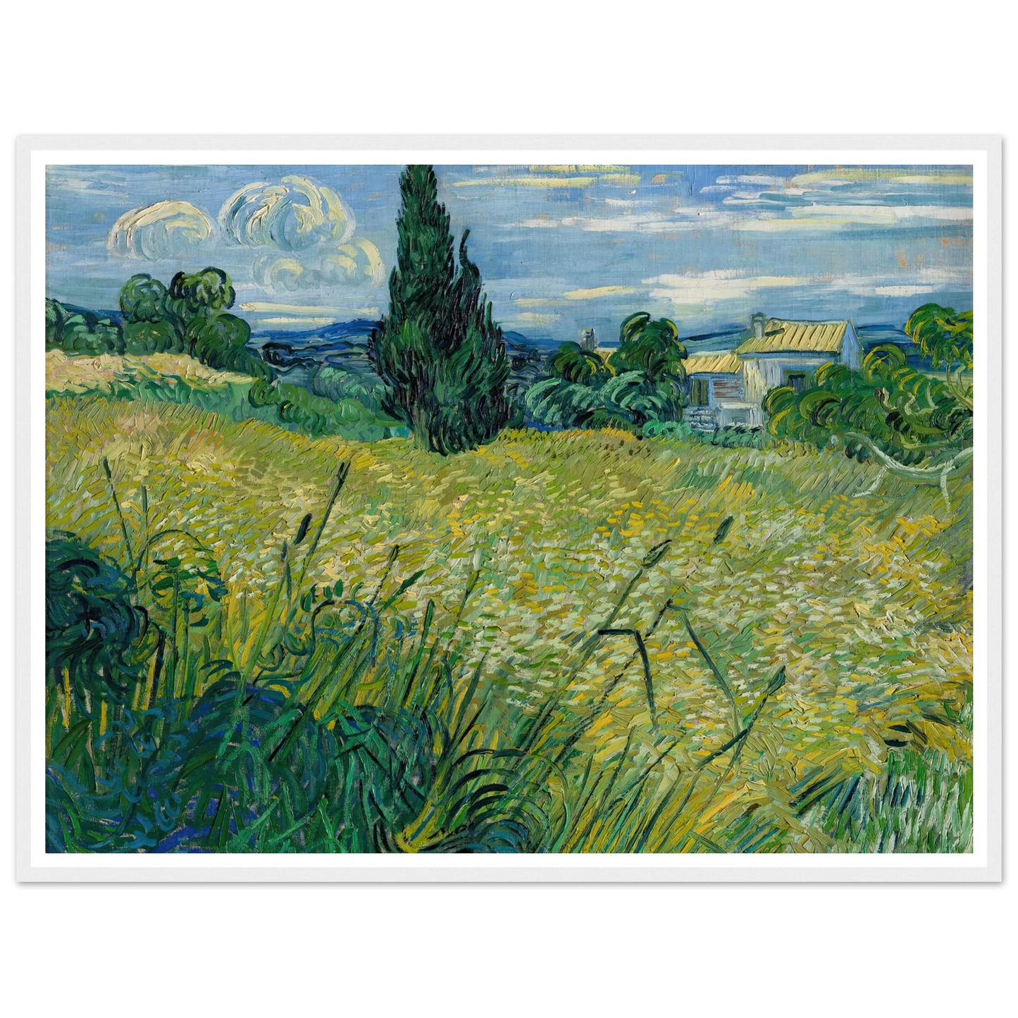Green Wheat Field with Cypress (1889) Art Print | Vincent van Gogh-Quipham Collections