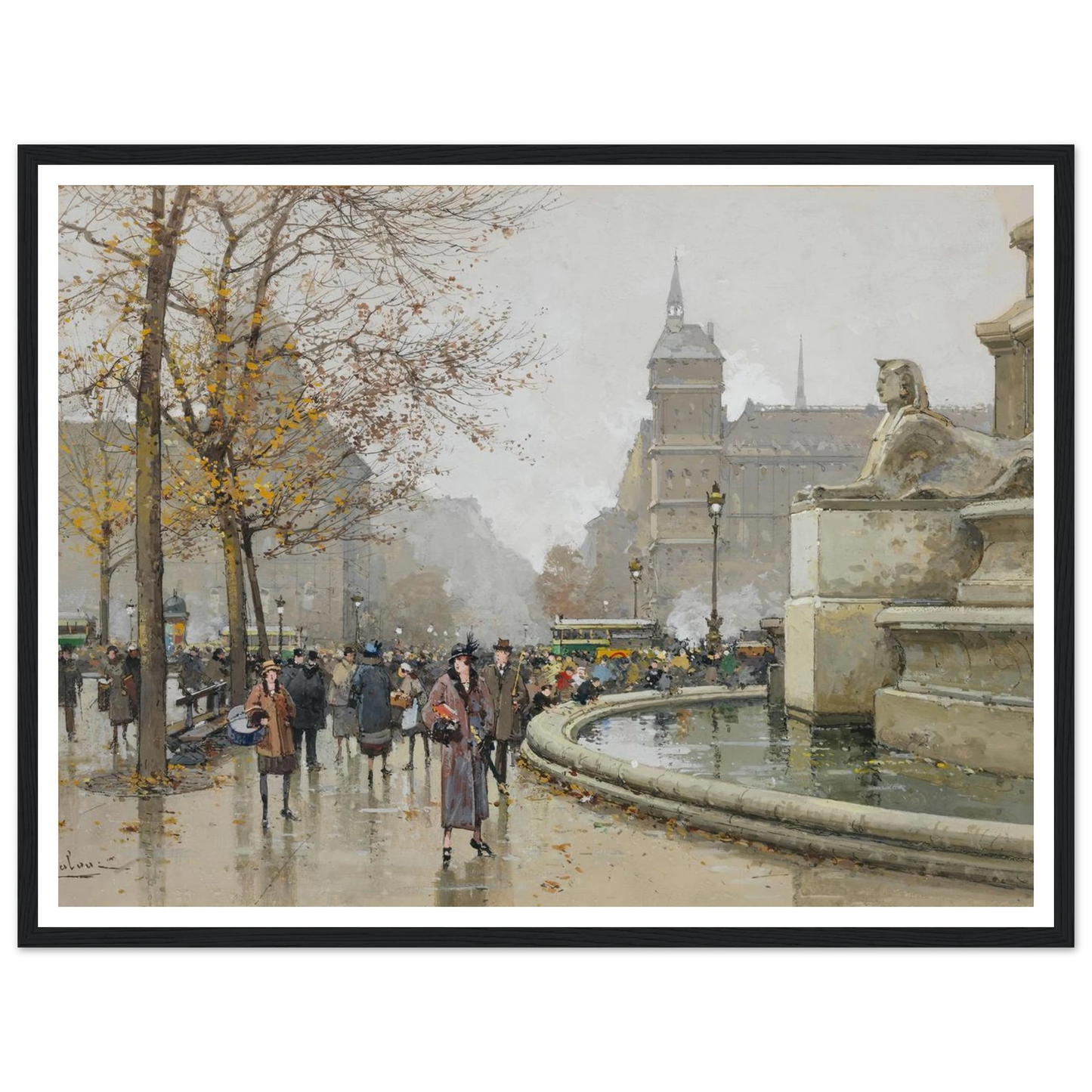 La fontaine du Palmier, place du Châtelet Art Print | Eugene Galien Laloue-Quipham Collections