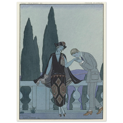 La Villa d’Este ; France XXe siècle (1923) Art Print | George Barbier-Quipham Collections