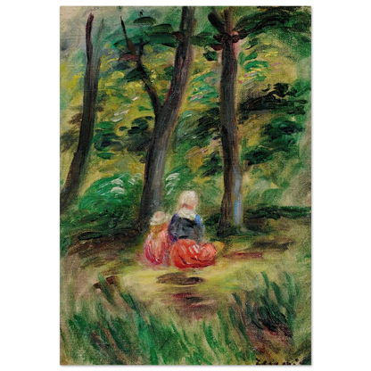 Femme Et Enfant Dans Un Paysage Art Print | Pierre Auguste Renoir-Quipham Collections