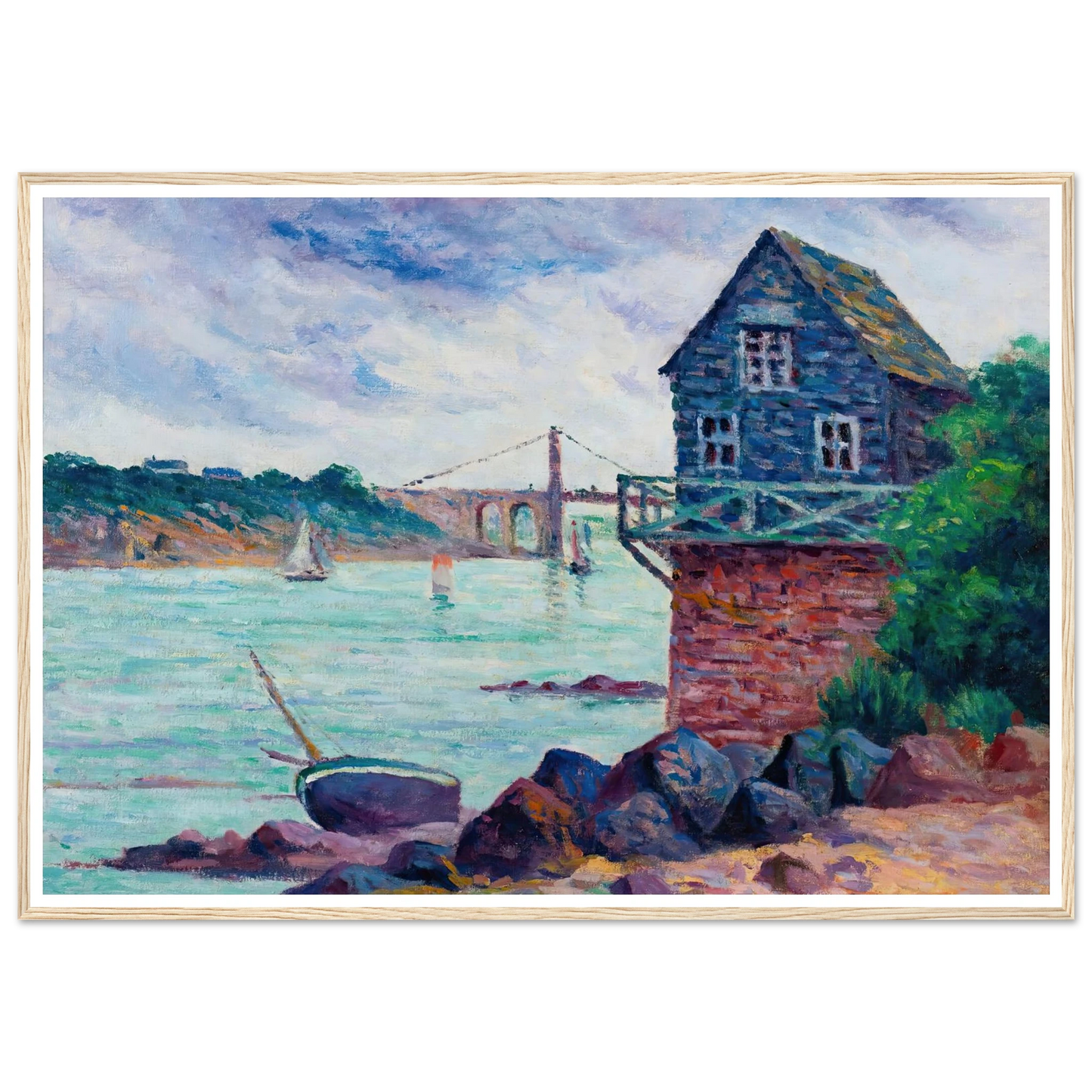 Lézardrieux, Le Pont Suspendu Art Print | Maximilien Luce-Quipham Collections