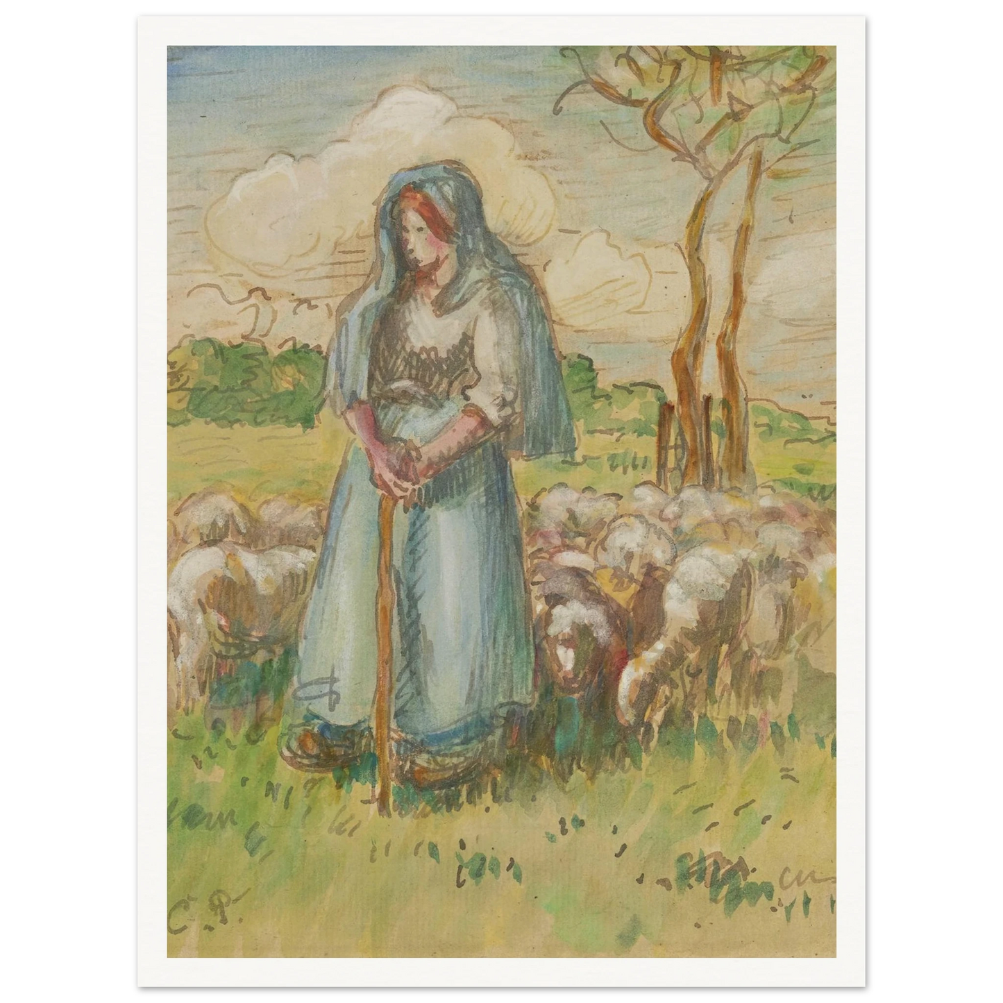 La Bergère Art Print | Camille Pissarro-Quipham Collections
