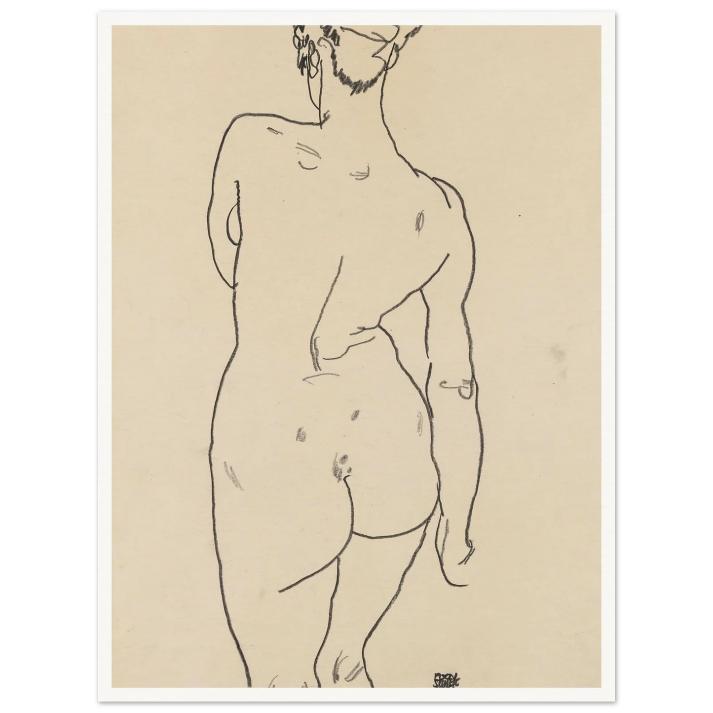 Weiblicher Rückenakt (1998) Art Print | Egon Schiele-Quipham Collections