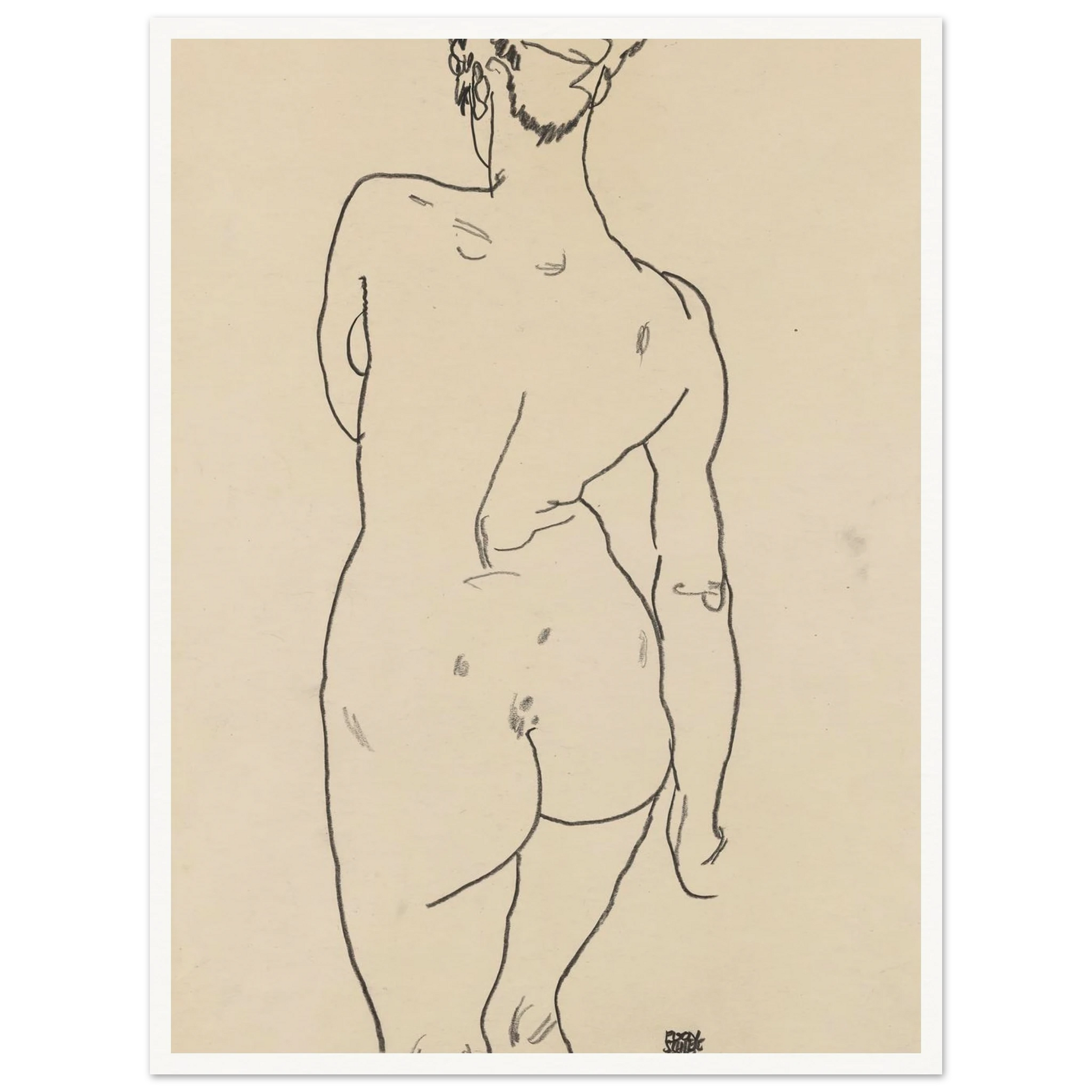 Weiblicher Rückenakt (1998) Art Print | Egon Schiele-Quipham Collections
