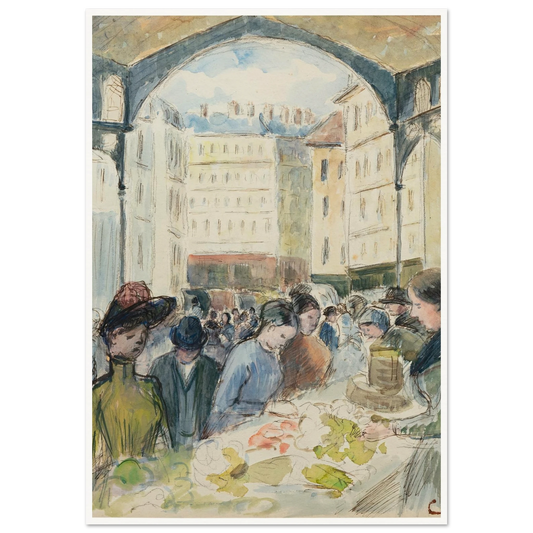 Les Halles centrales; le marché aux légumes Art Print | Camille Pissarro-Quipham Collections