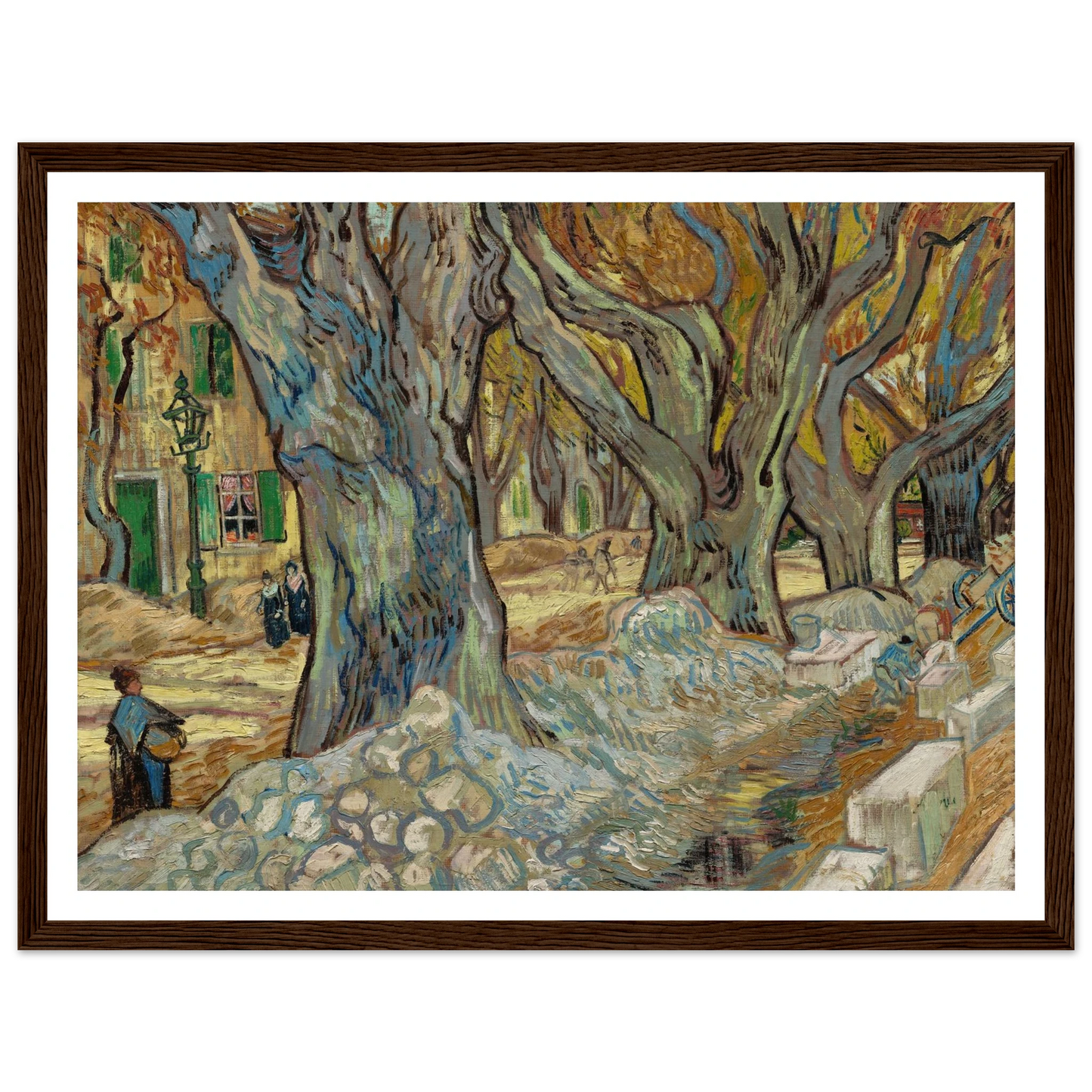 The Large Plane Trees (Road Menders at Saint-Rémy) (1889) Art Print | Vincent van Gogh-Quipham Collections