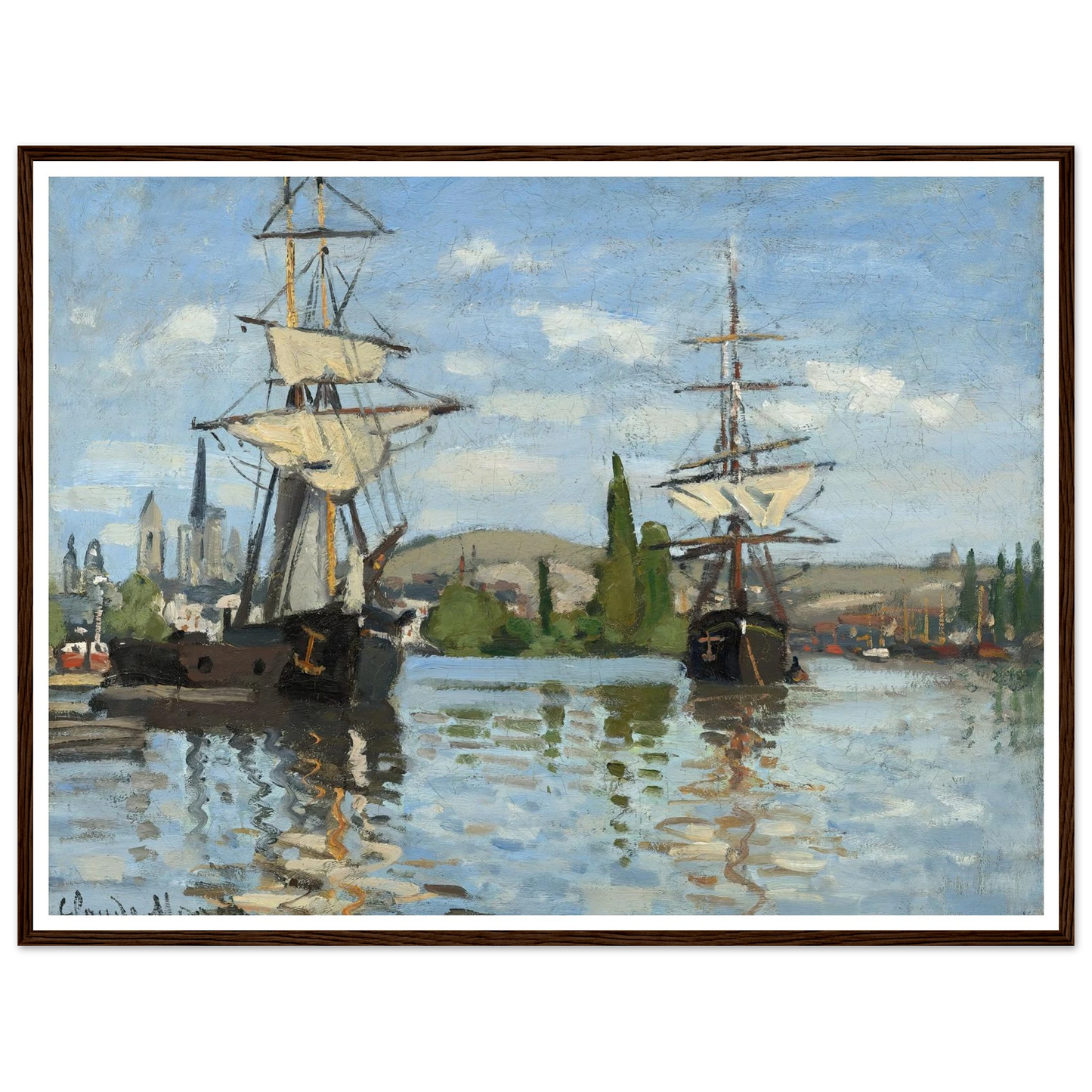Ships Riding on the Seine at Rouen (1872-1873) Art Print | Claude Monet-Quipham Collections