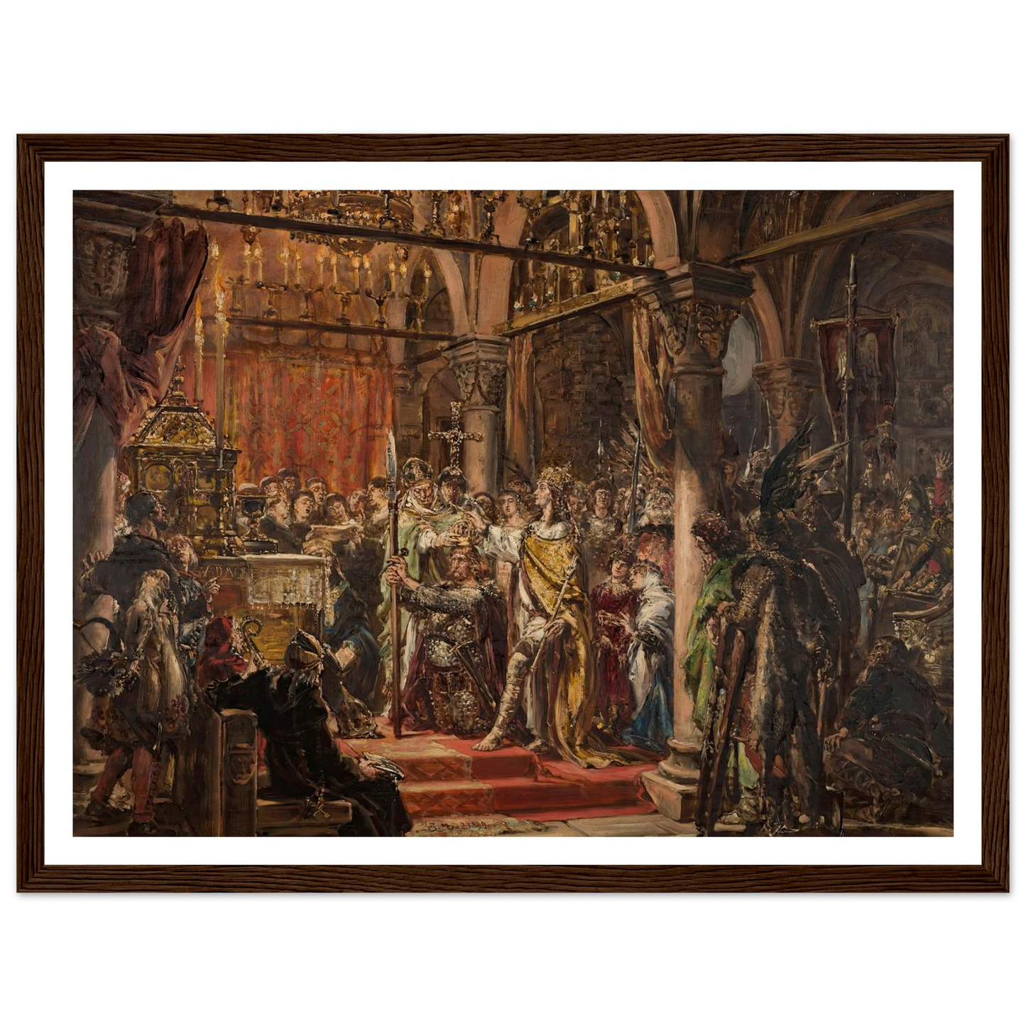 Coronation of the First King, 1001 AD, from the series “History of Civilization in Poland” (1889) Art Print | Jan Matejko-Quipham Collections