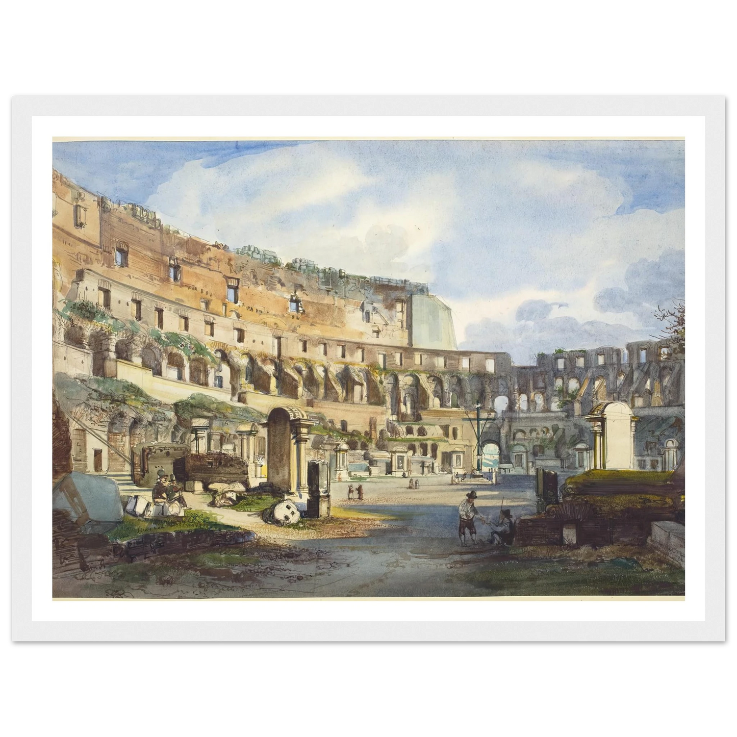 Interior of the Colosseum Art Print | Ippolito Caffi-Quipham Collections