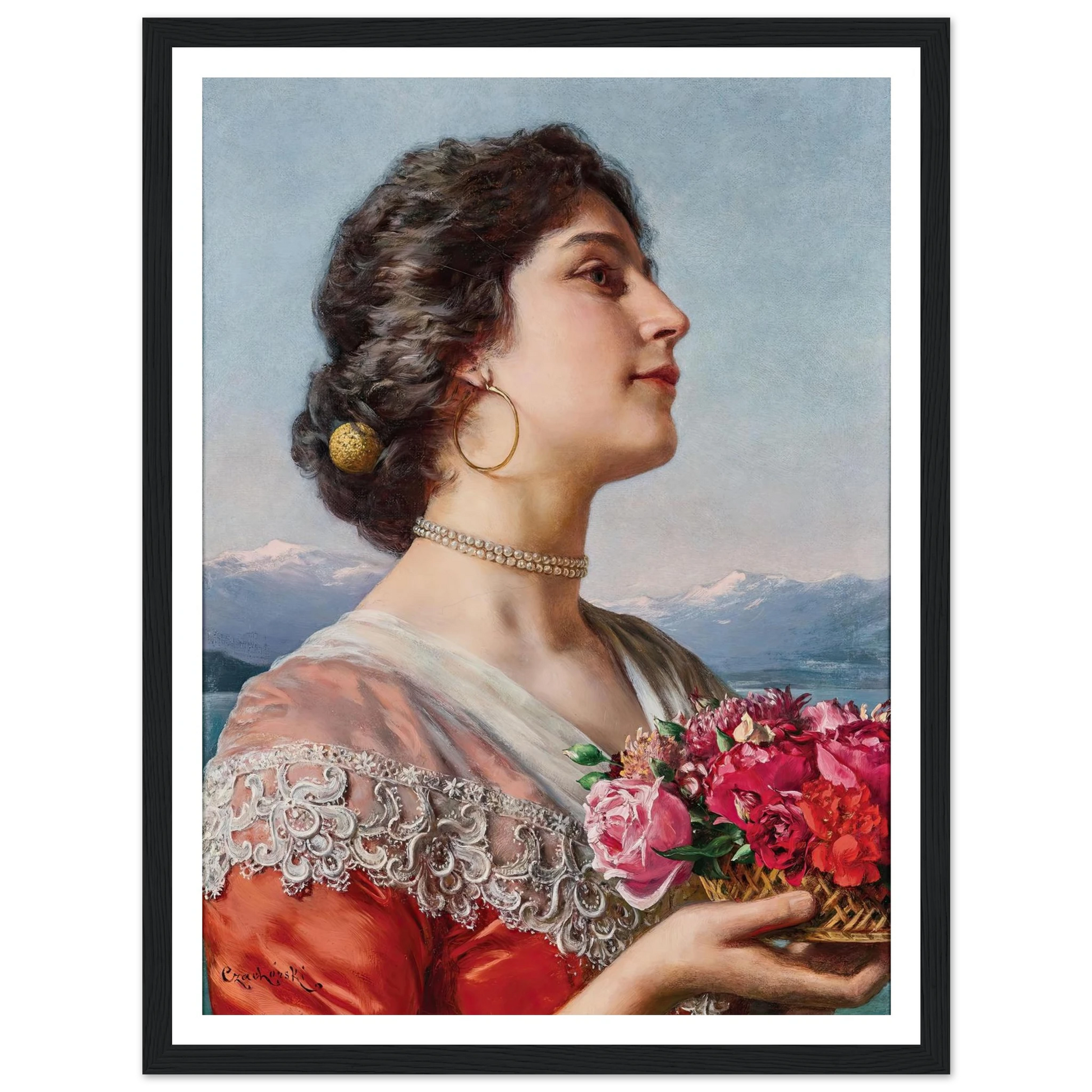 Young flower seller Art Print | Wladyslaw Czachorski-Quipham Collections