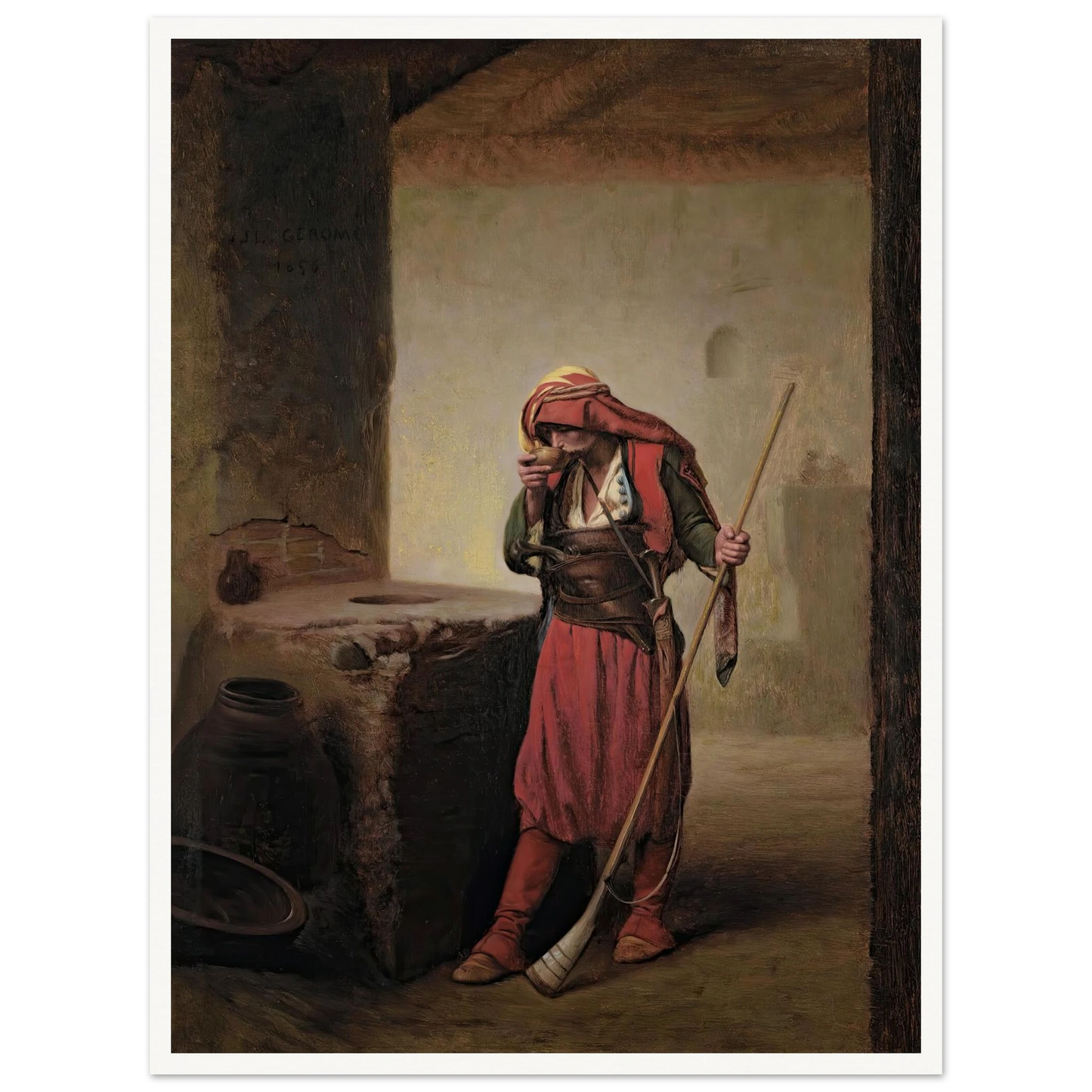 Arnaut Drinking (1856) Art Print | Jean Leon Gerome-Quipham Collections