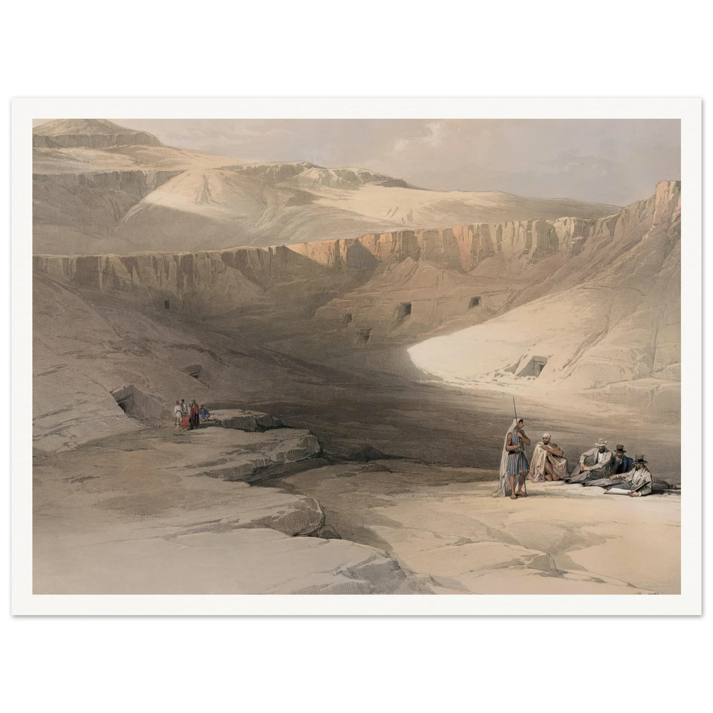 Entrance to the tombs of the kings of Thebes. Bab-el-Malouk [Bîbân al-Mulûk]. (1846-1849) Art Print | David Roberts-Quipham Collections