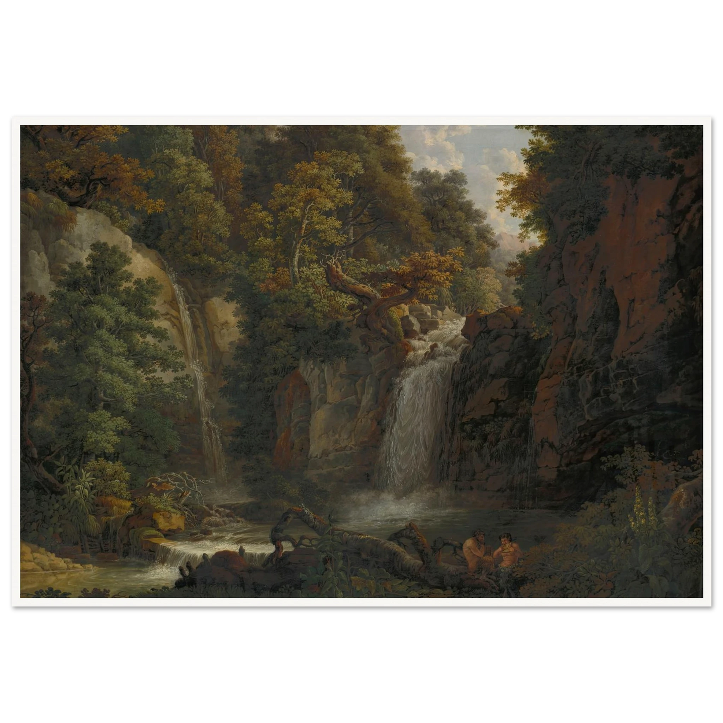 The Giessen near Zeglingen with Two Satyrs Playing the Panflute Art Print | Peter Birmann-Quipham Collections