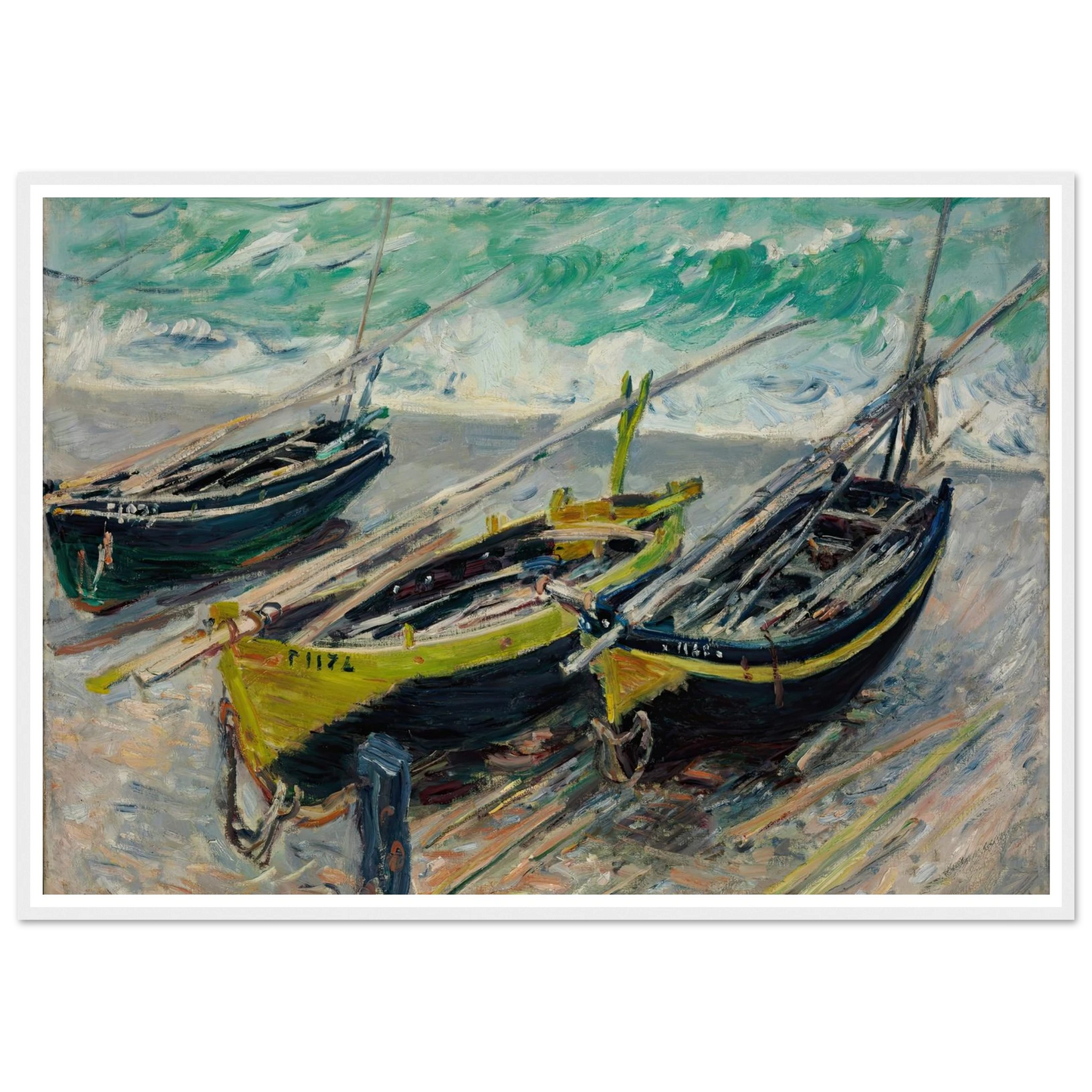 Three Fishing Boats Art Print | Claude Monet-Quipham Collections