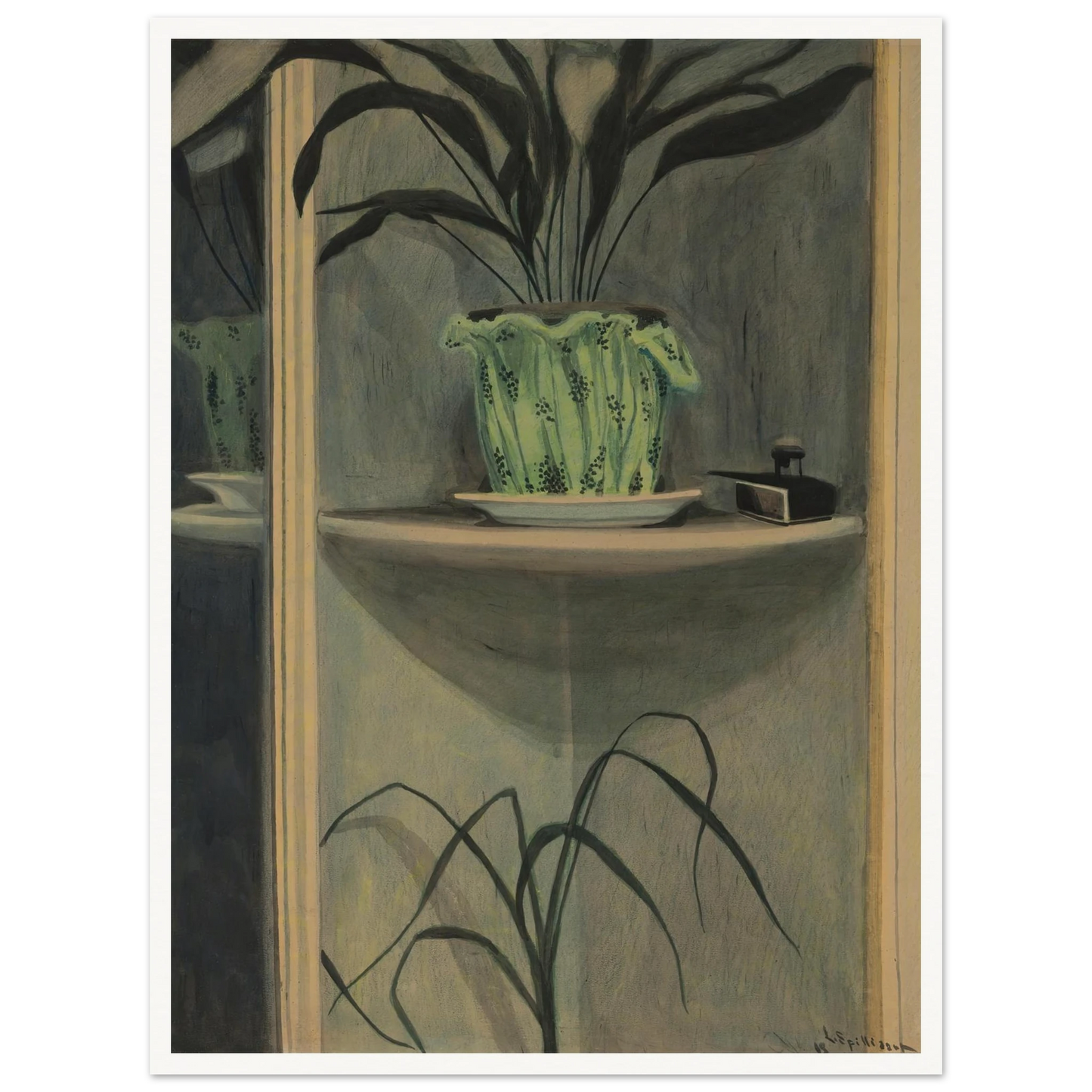 Planten, inktpot en spiegel (1908) Art Print | Leon Spilliaert-Quipham Collections
