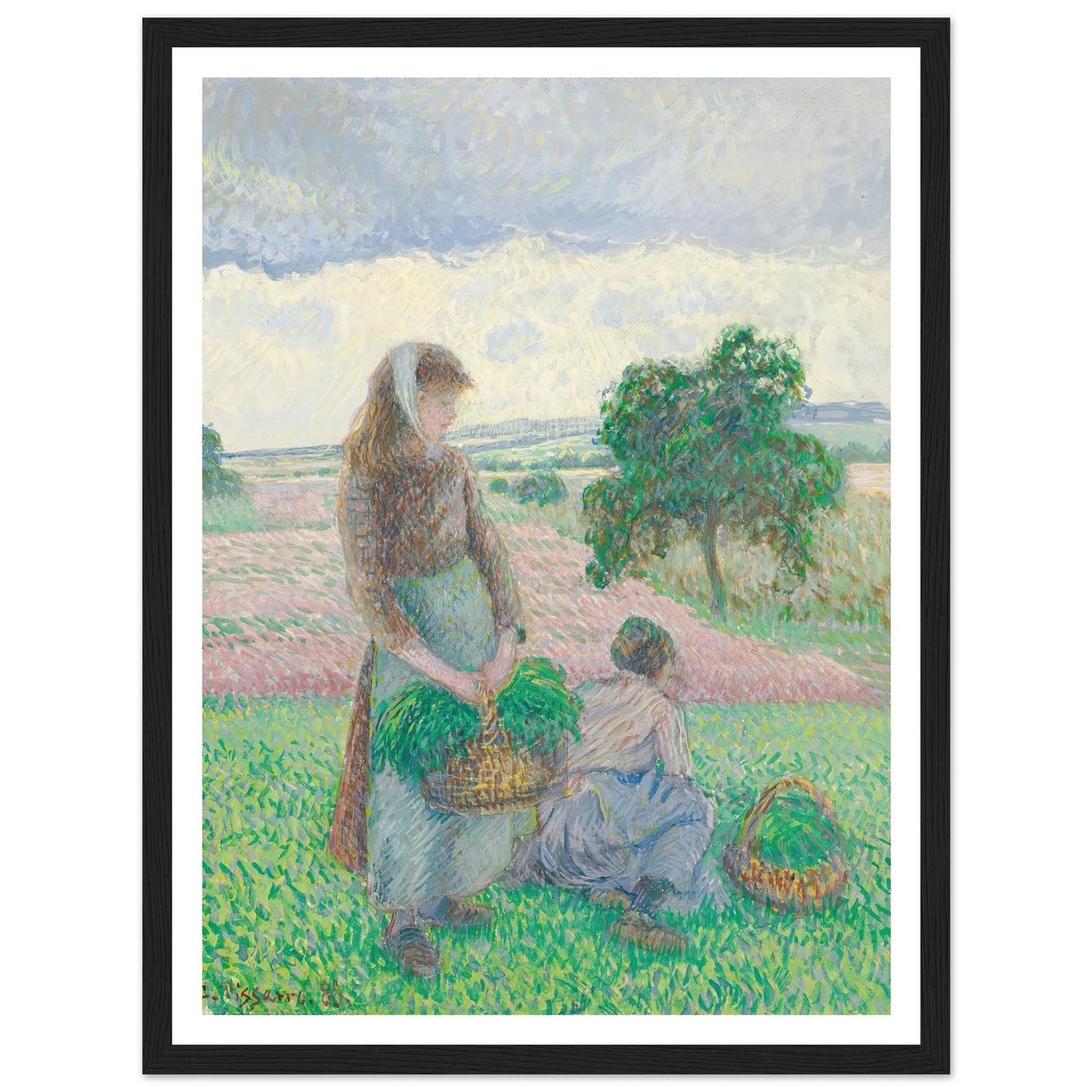 Paysannes portant un panier (1888) Art Print | Camille Pissarro-Quipham Collections