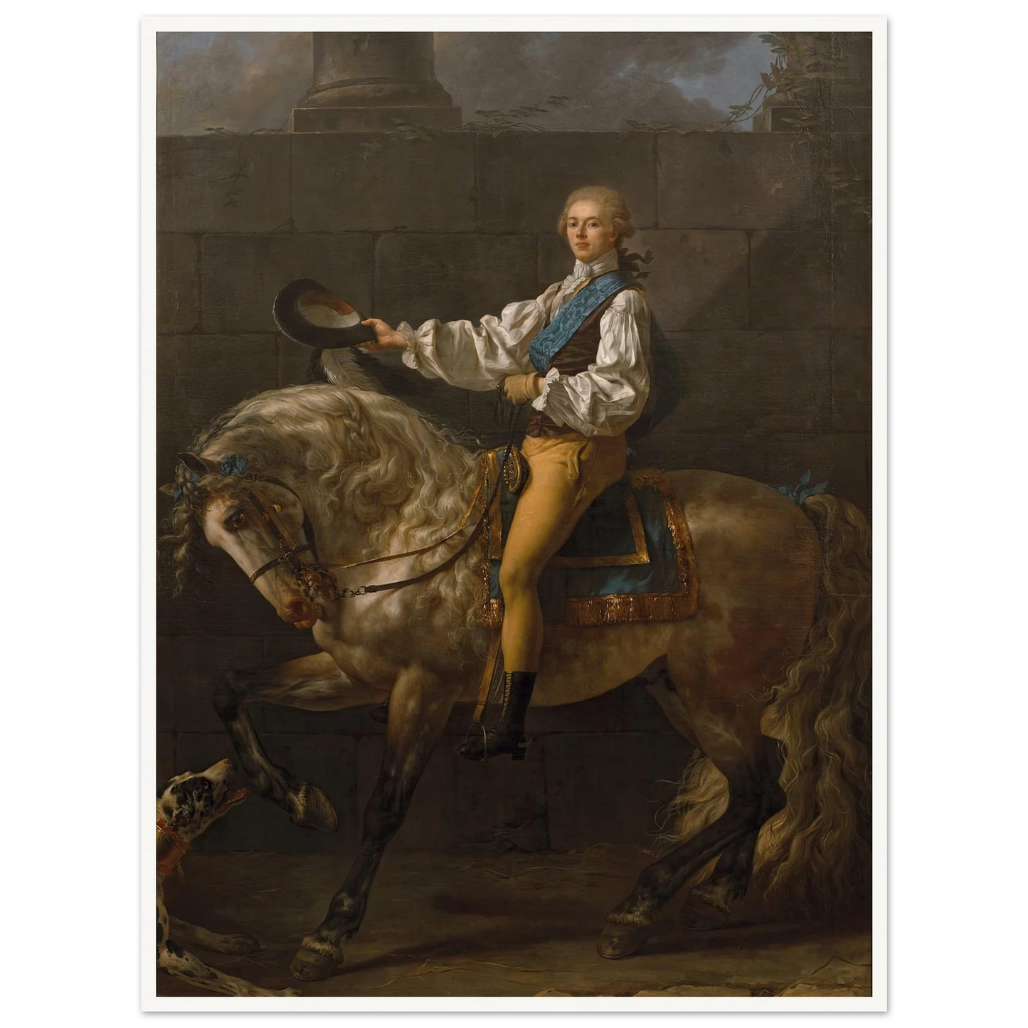Equestrian portrait of Stanisław Kostka Potocki (1781) Art Print | Jacques Louis David-Quipham Collections