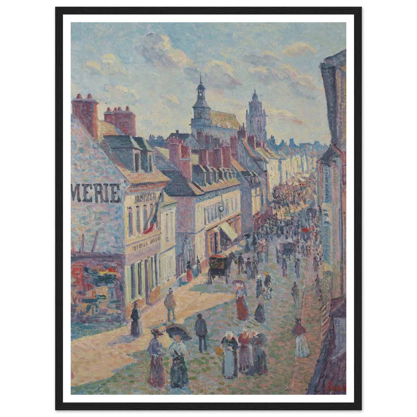 Jour de marché à Gisors (rue Cappeville) (1897) Art Print | Maximilien Luce-Quipham Collections