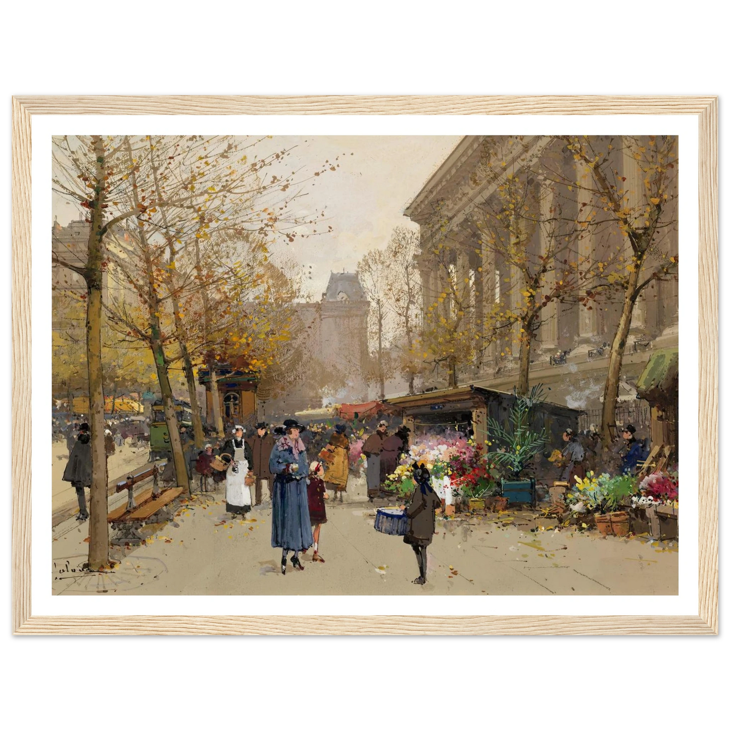 Flower Market, La Madeleine Art Print | Eugene Galien Laloue-Quipham Collections