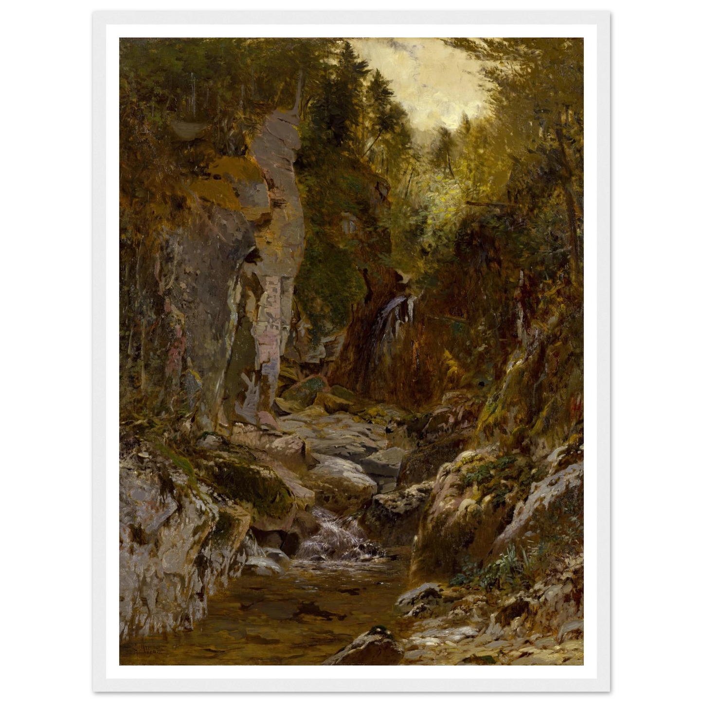 The Flume, Opalescent River, Adirondacks (ca. 1875) Art Print | Alexander Helwig Wyant-Quipham Collections