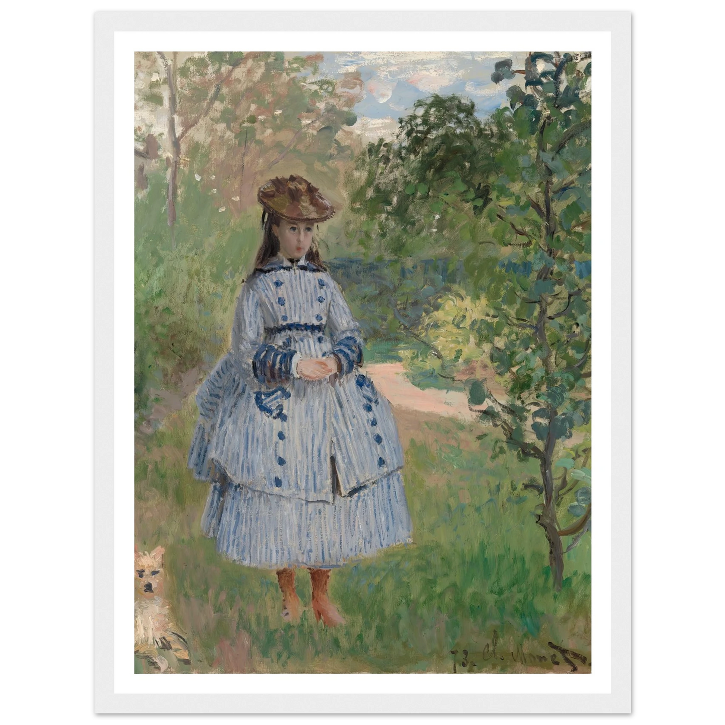 Girl with Dog (1873) Art Print | Claude Monet-Quipham Collections