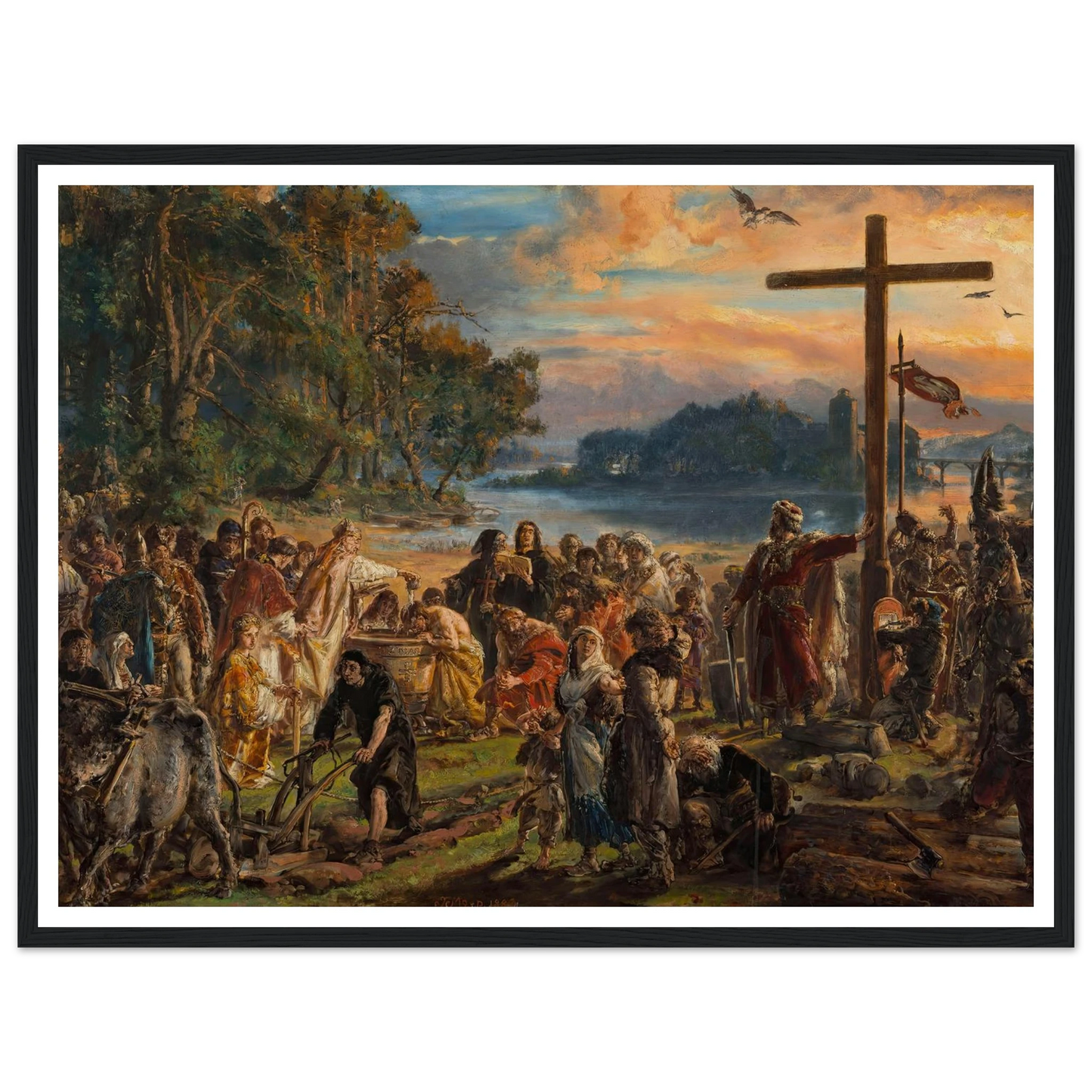 Adoption of Christianity, 965 AD, from the series “History of Civilization in Poland” (1889) Art Print | Jan Matejko-Quipham Collections