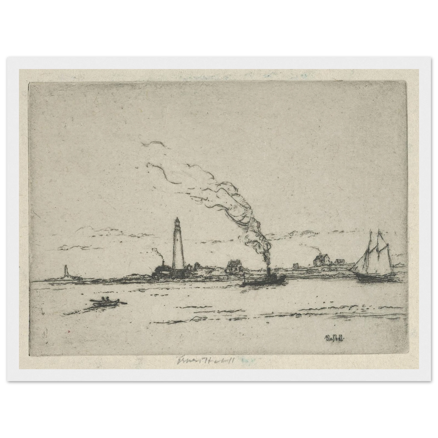 Boston Light (circa 1911) Art Print | Ernest Haskell-Quipham Collections