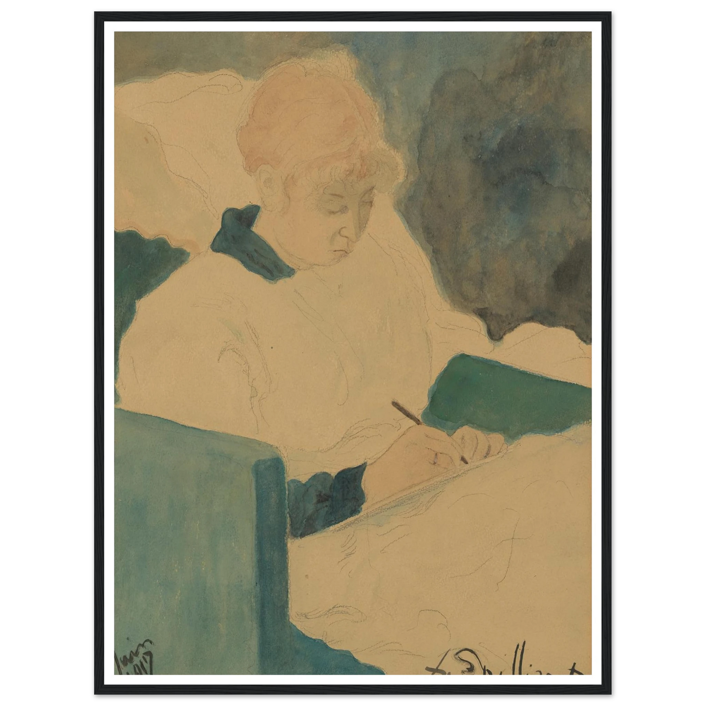 De briefschrijfster (1917) Art Print | Leon Spilliaert-Quipham Collections
