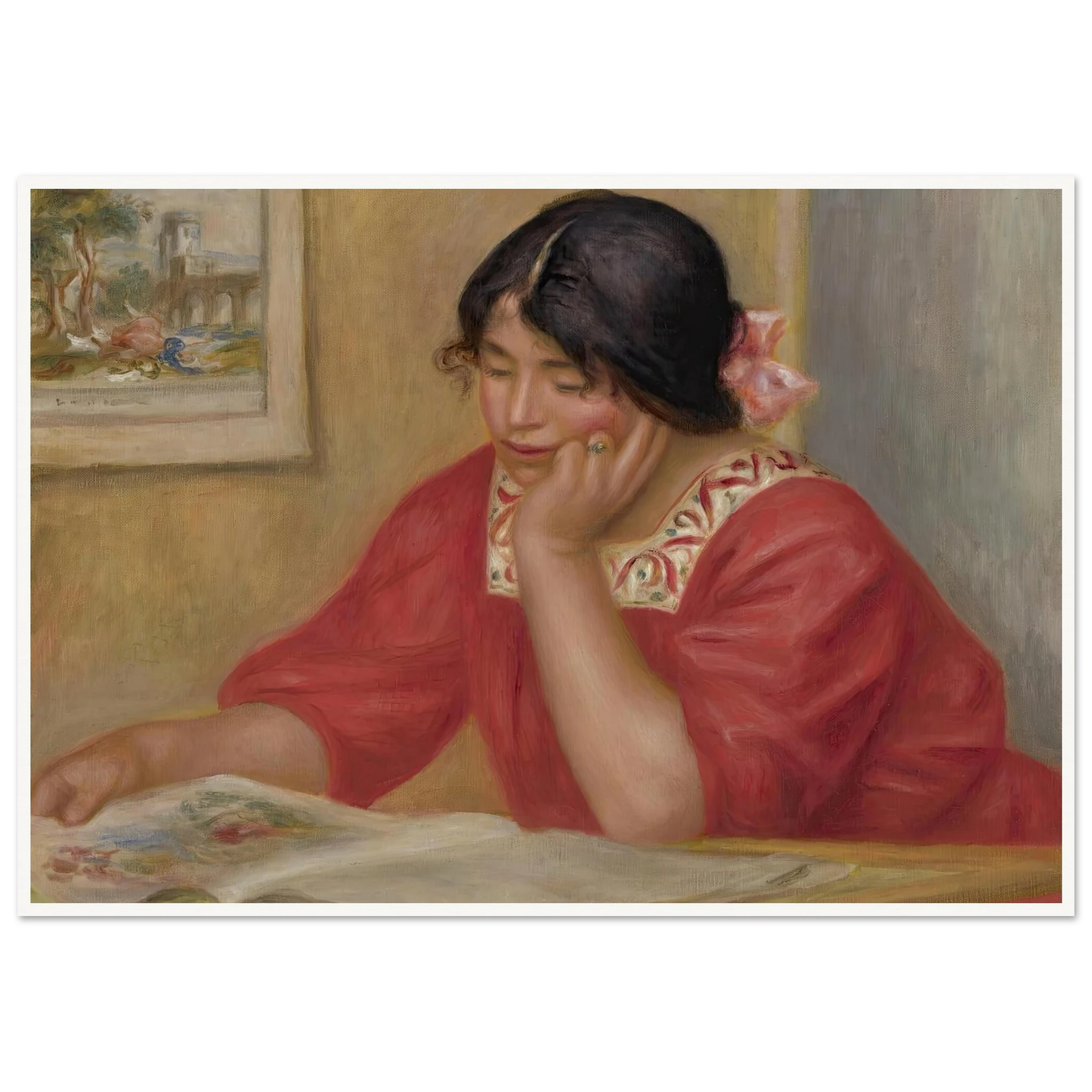 Léontine Lisant Art Print | Pierre Auguste Renoir-Quipham Collections