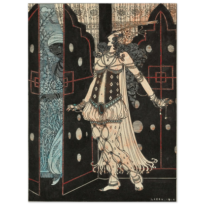 Ida Rubinstein and Vaslav Nijinsky in Scheherazade (1910) Art Print | George Barbier-Quipham Collections