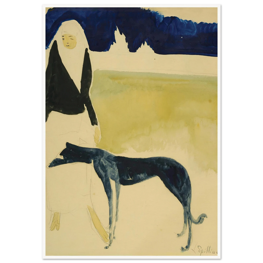 Femme Au Lévrier (1917) Art Print | Leon Spilliaert-Quipham Collections