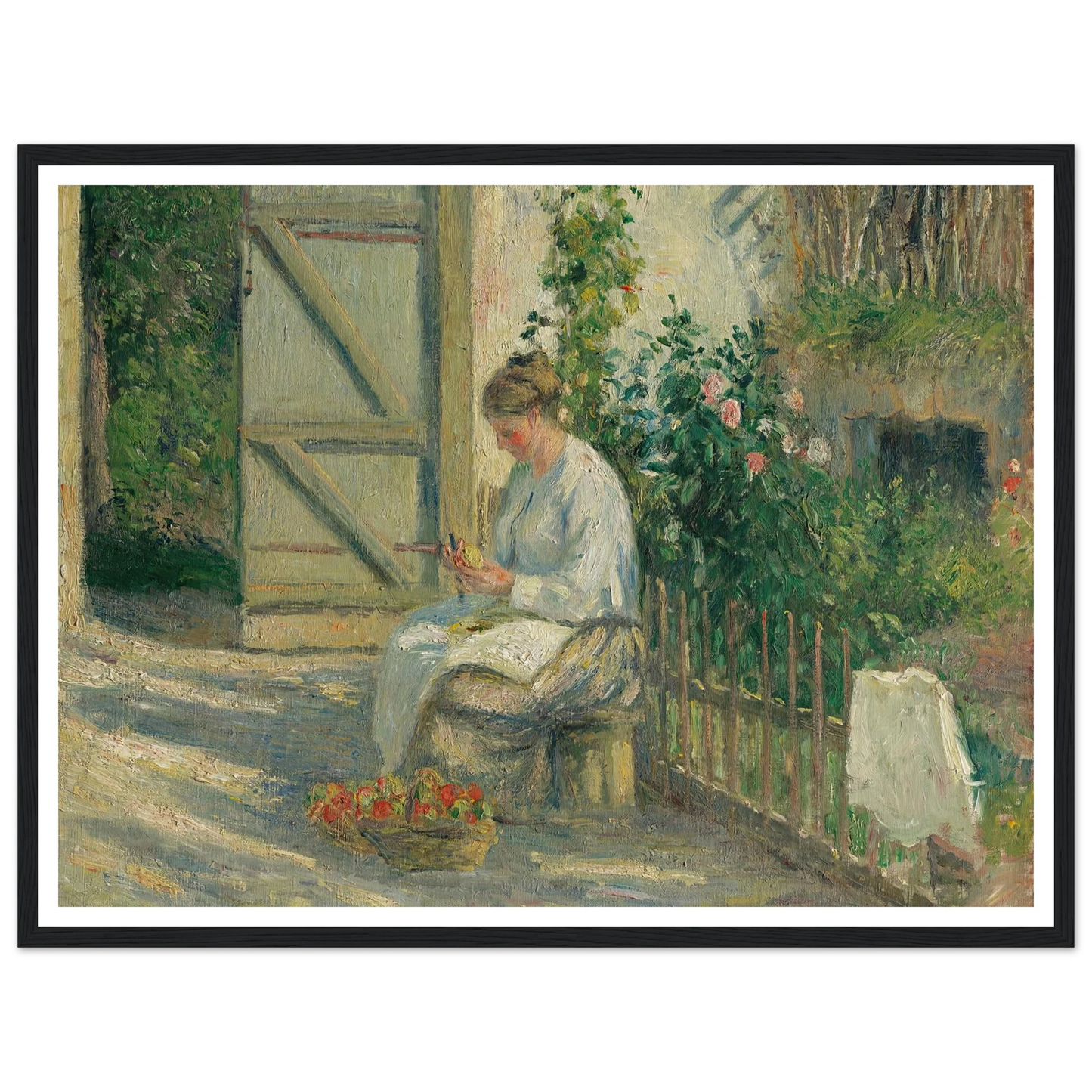 Julie Pissarro épluchant des légumes (1878) Art Print | Camille Pissarro-Quipham Collections