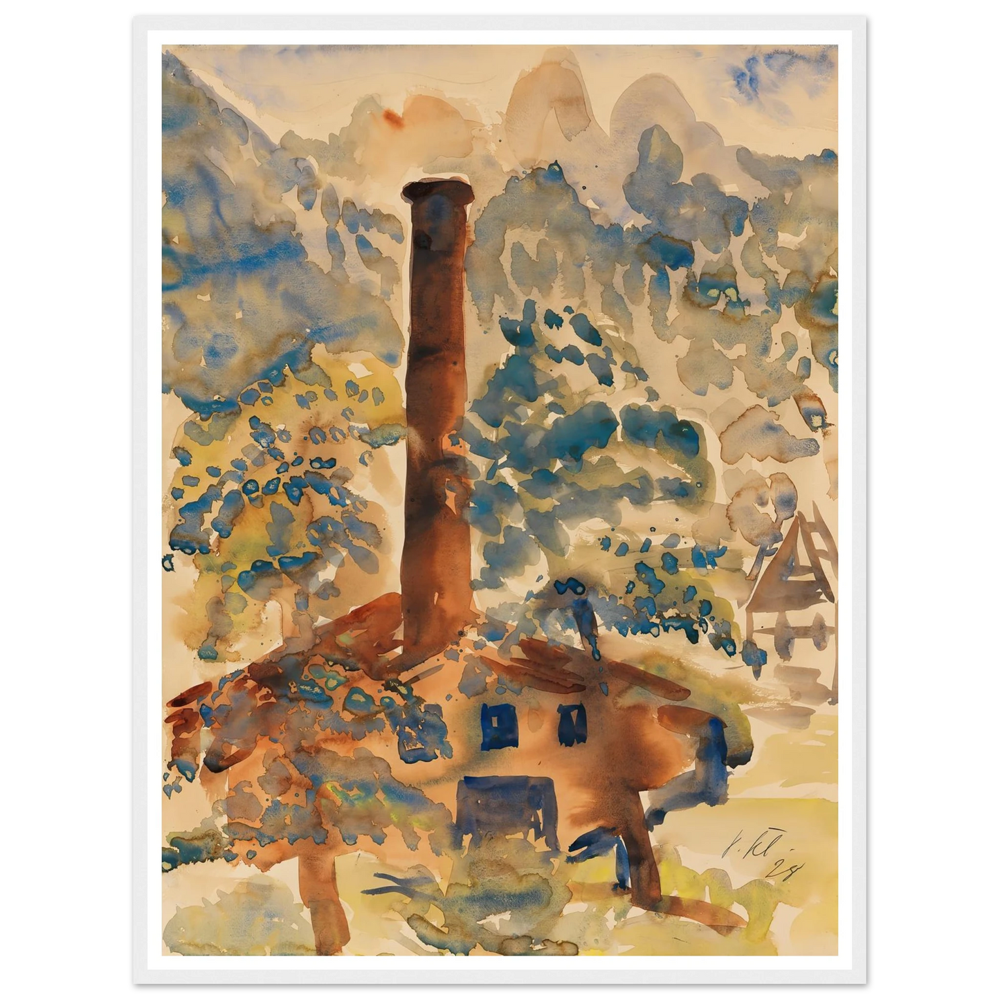 Landschaft mit Fabrik (1928) Art Print | Paul Kleinschmidt-Quipham Collections
