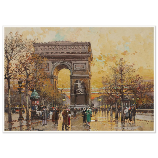 Arc de Triomphe in the Fall Art Print | Eugene Galien Laloue-Quipham Collections