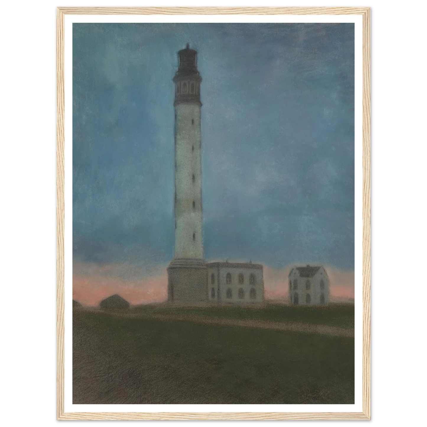 De vuurtoren van Oostende bij zonsopgang (1909) Art Print | Leon Spilliaert-Quipham Collections