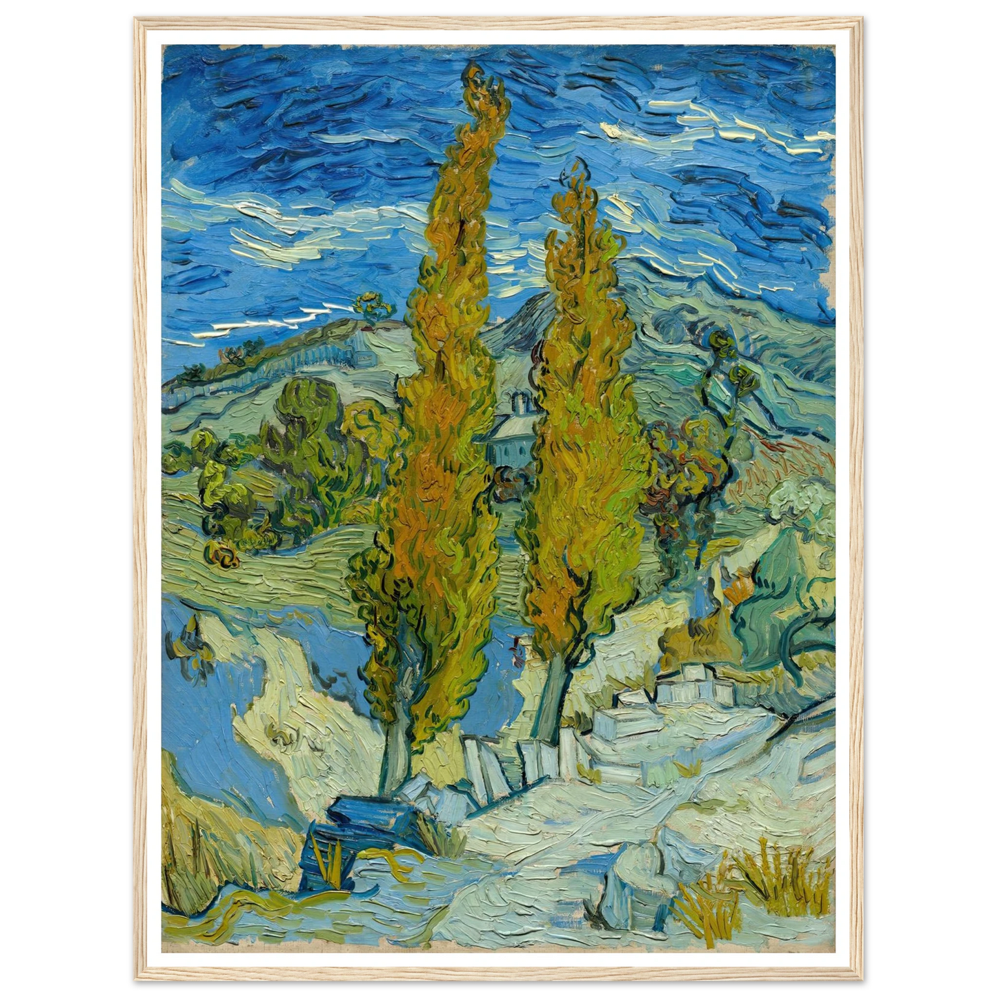 Two Poplars in the Alpilles near Saint-Rémy (1889) Art Print | Vincent van Gogh-Quipham Collections